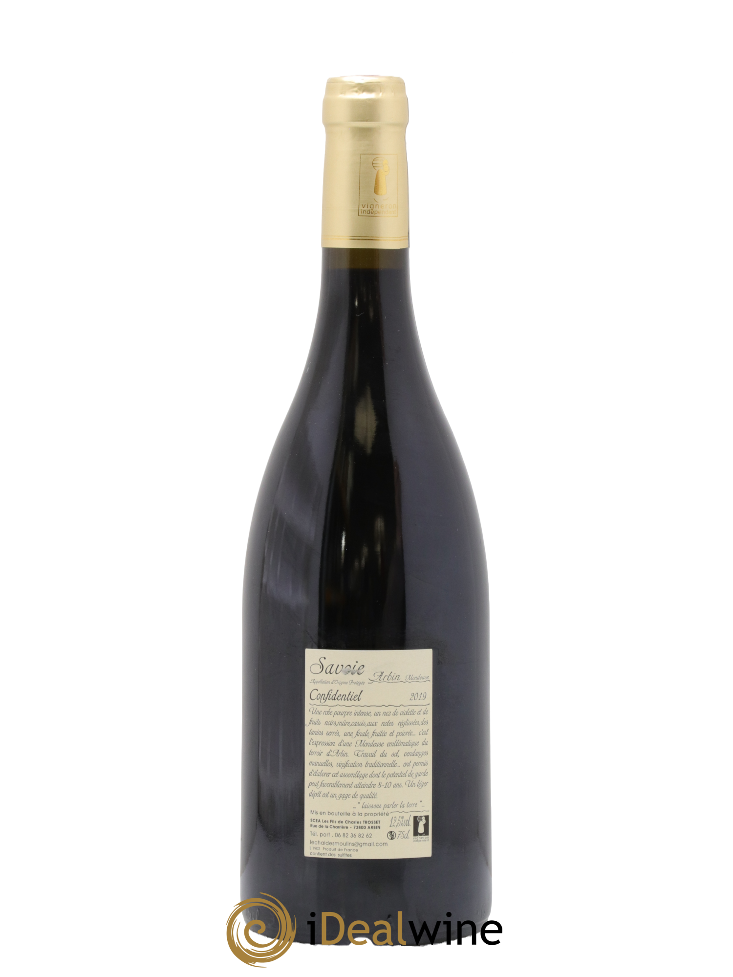 Vin de Savoie Arbin Mondeuse Confidentiel Trosset 2019 - Lot de 1 bouteille - 1