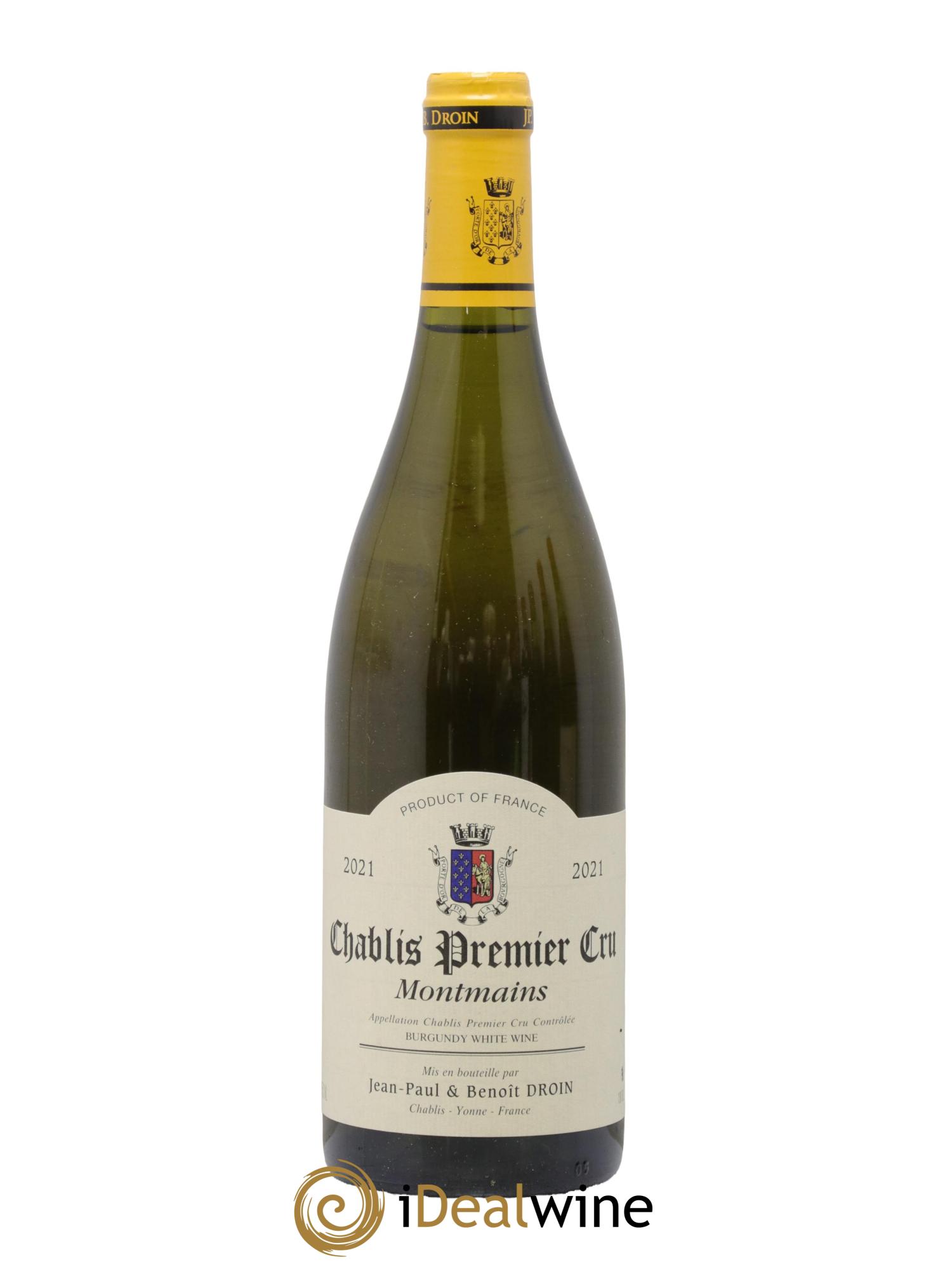 Chablis 1er Cru Montmains Jean-Paul & Benoît Droin (Domaine) 2021 - Lot de 1 bouteille - 0
