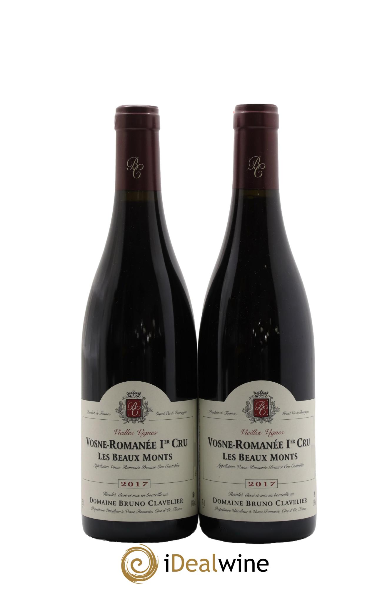 Vosne-Romanée 1er Cru Les Beaux Monts Vieilles vignes Bruno Clavelier 2017 - Lot de 2 bouteilles - 0