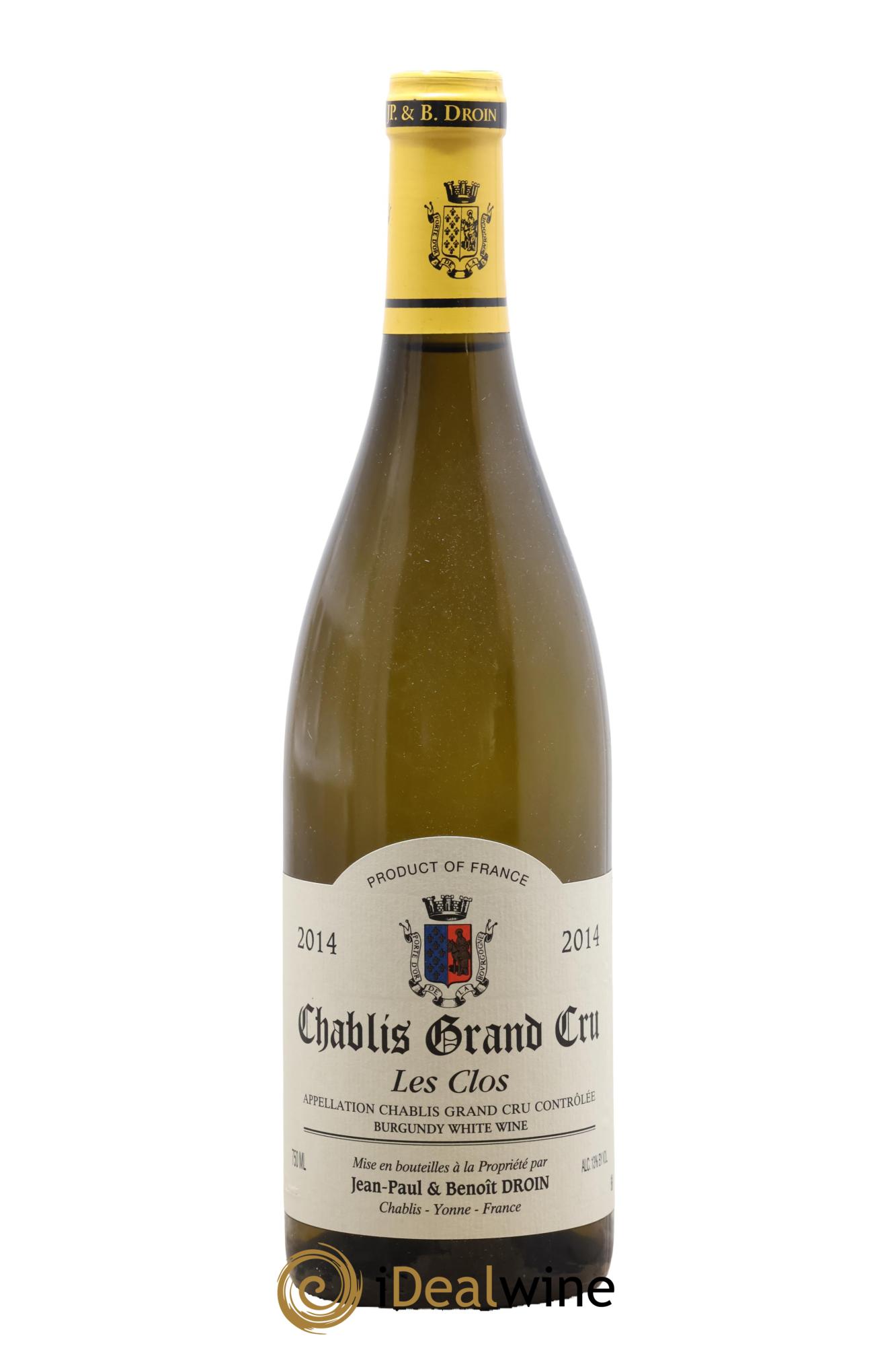 Chablis Grand Cru Les Clos Jean-Paul & Benoît Droin (Domaine) 2014 - Lot de 1 bouteille - 0