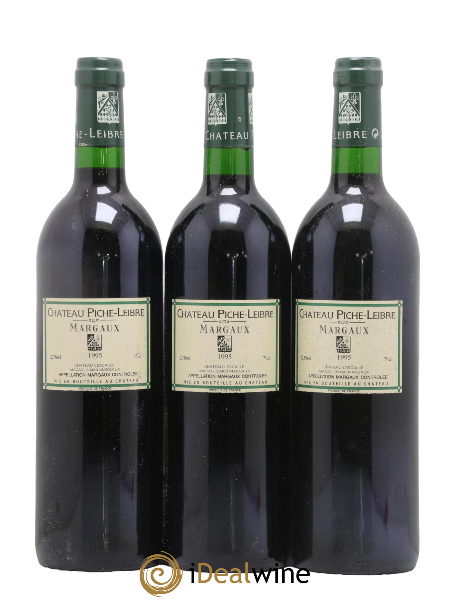 Margaux Château Piche Leibre 1995 - Posten von 3 Flaschen - 0