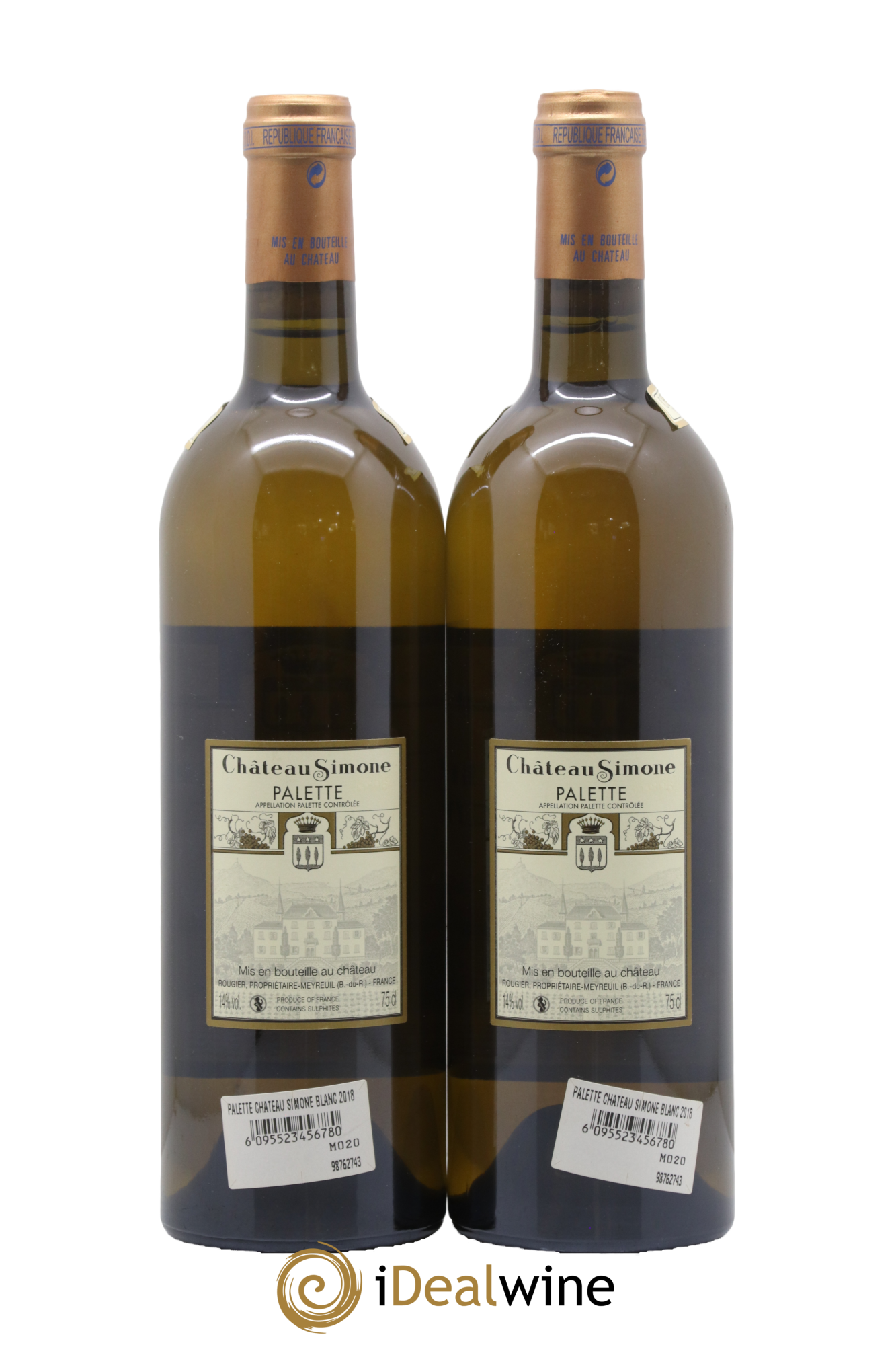 Palette Château Simone Famille Rougier 2018 - Lot of 2 bottles - 1