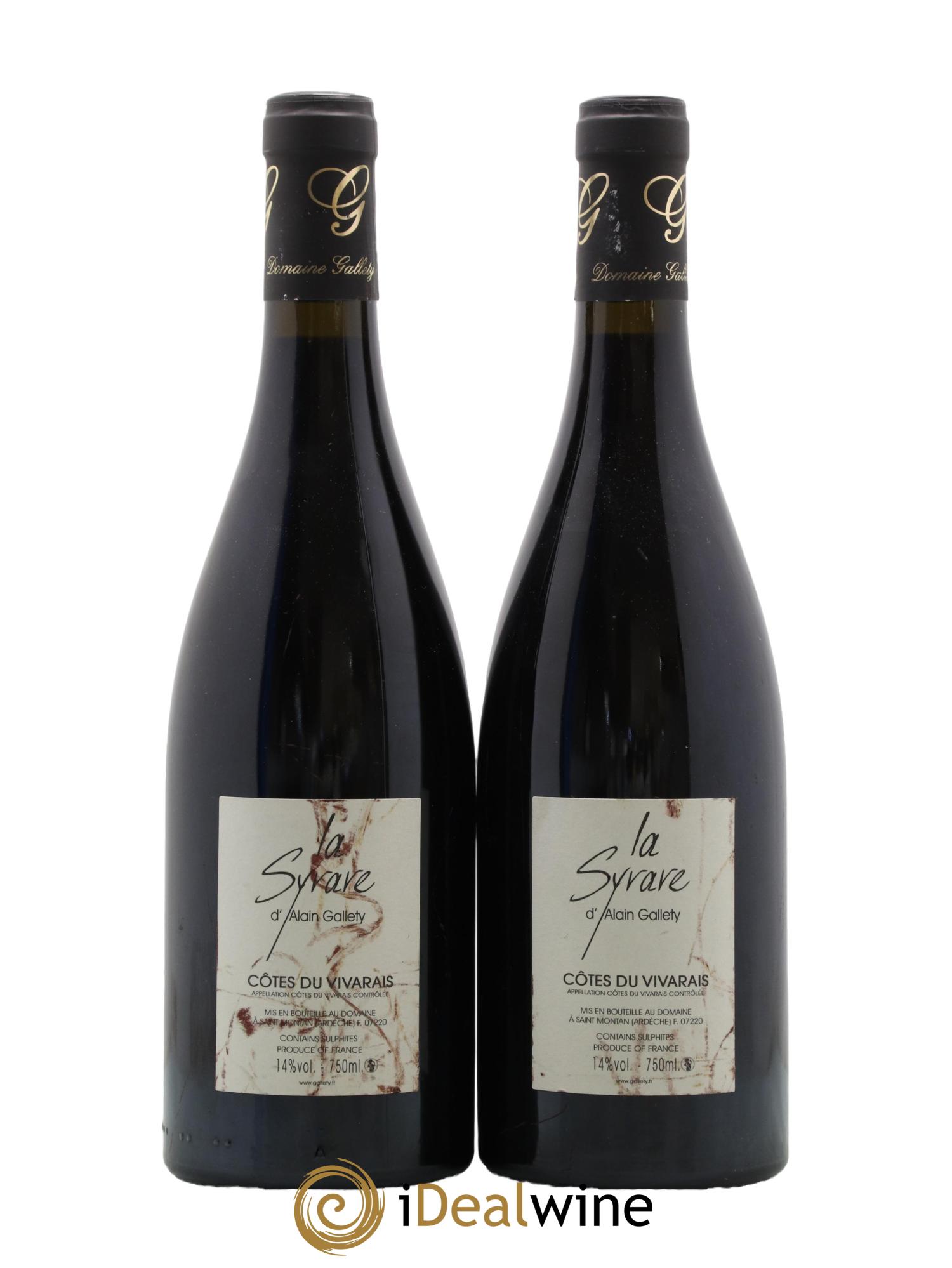Côtes du Vivarais La Syrare Gallety (Domaine) 2005 - Lot de 2 bouteilles - 1