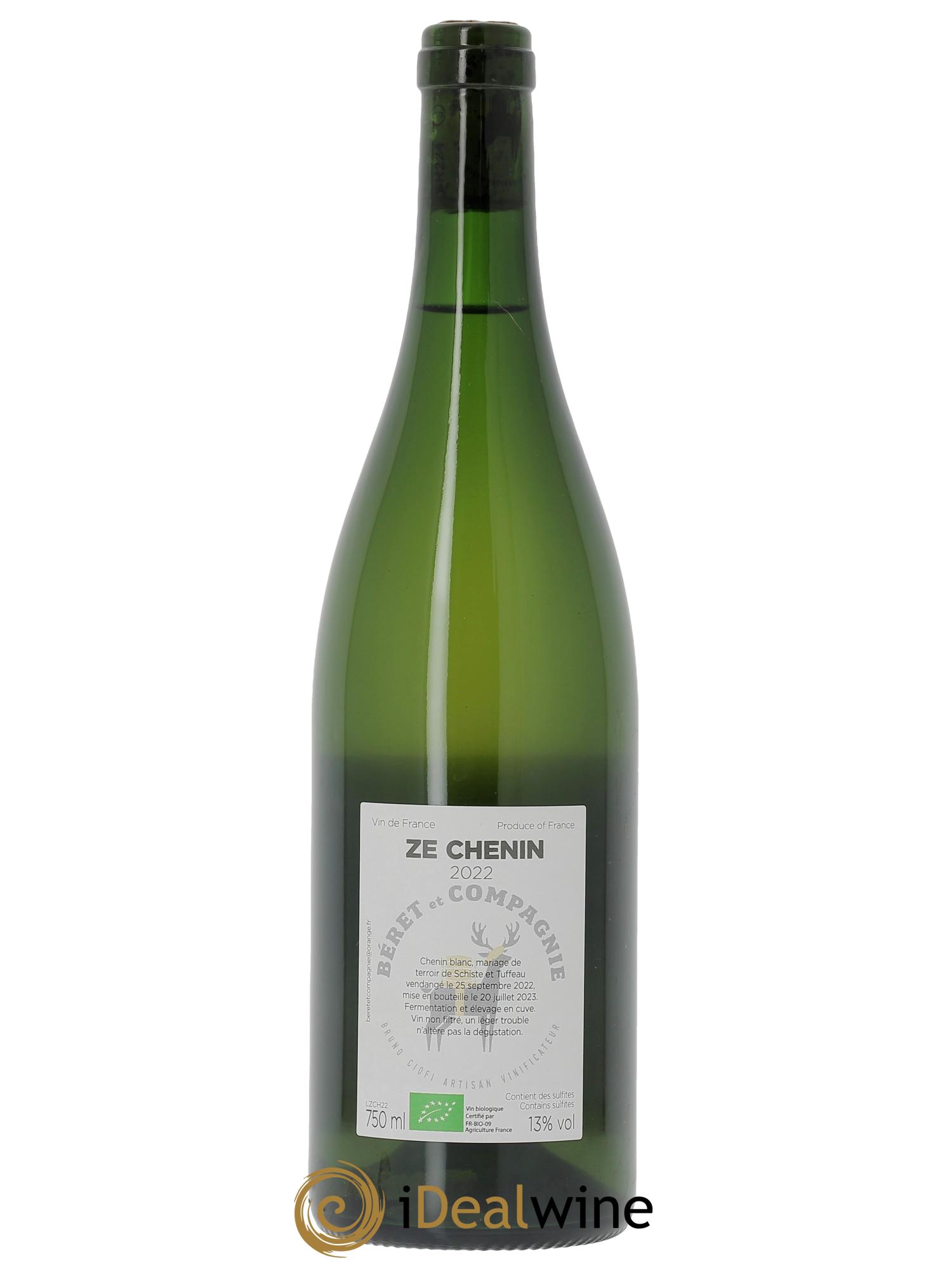 Vin de France Ze Chenin Béret et Compagnie - Bruno Ciofi  2022 - Lot de 1 bouteille - 1