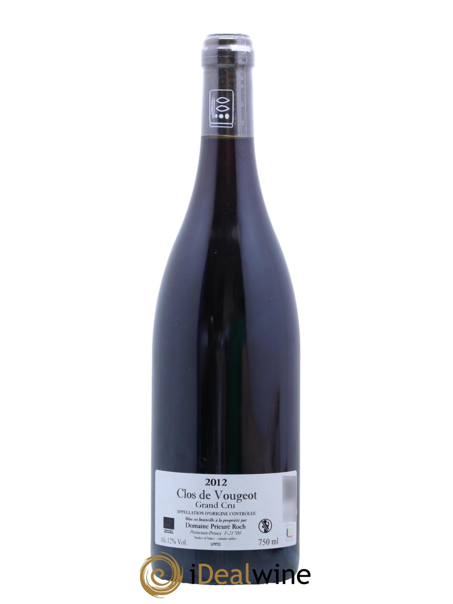 Clos de Vougeot Grand Cru Prieuré Roch 2012 - Lot de 1 bouteille - 1