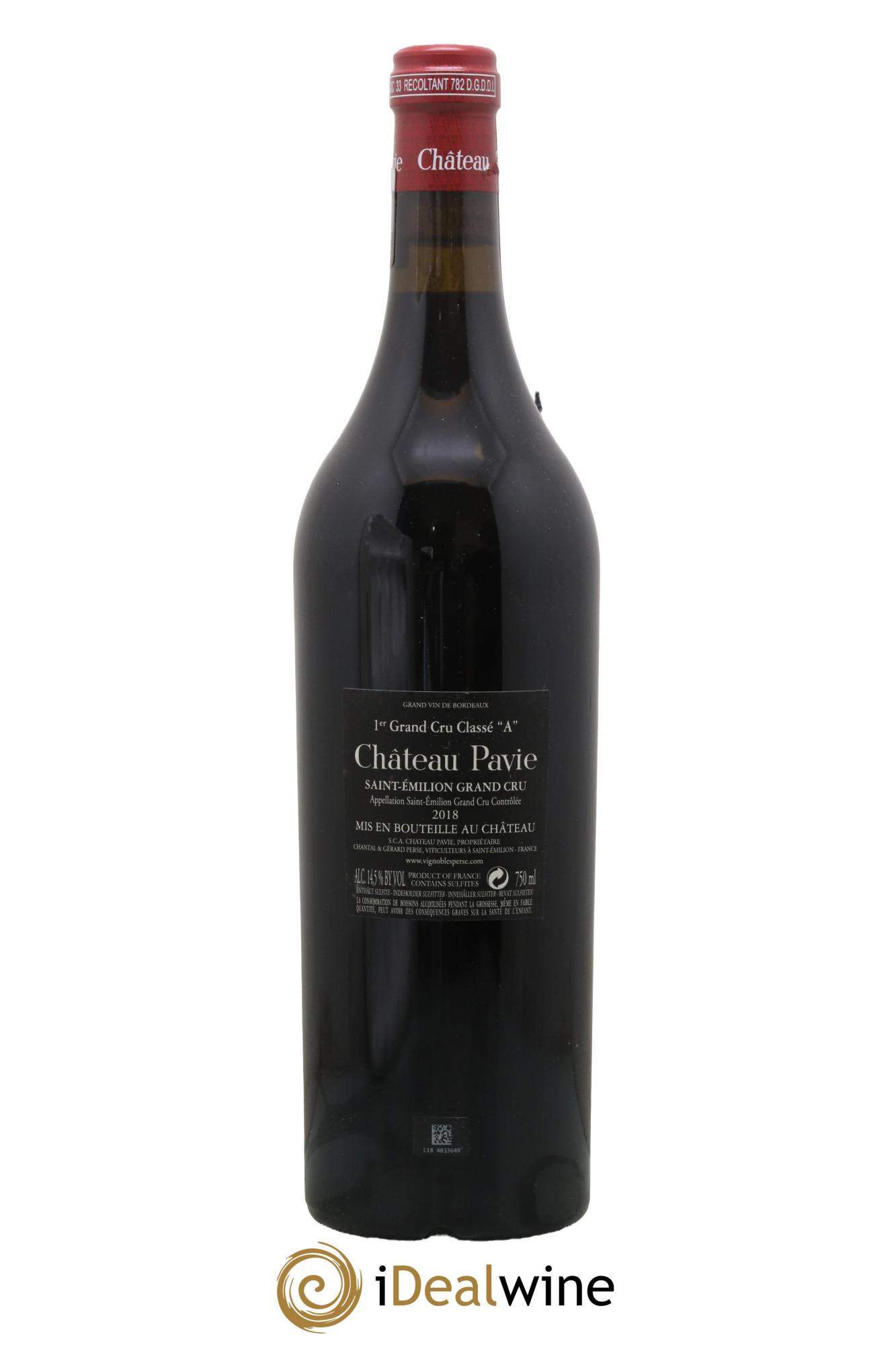 Château Pavie 1er Grand Cru Classé A 2018 - Lot de 1 bouteille - 1