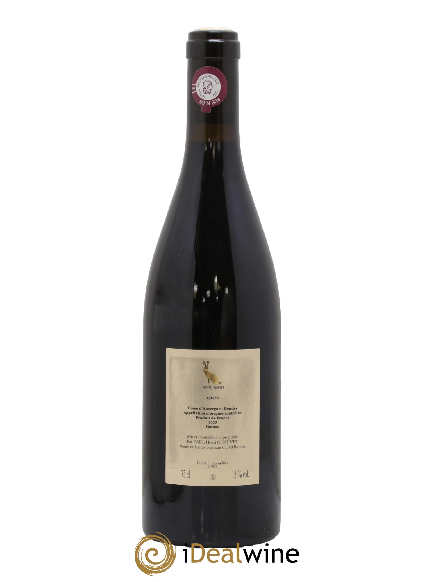 Côtes d'Auvergne Abrupts Henri Chauvet 2022 - Lot de 1 bouteille - 1