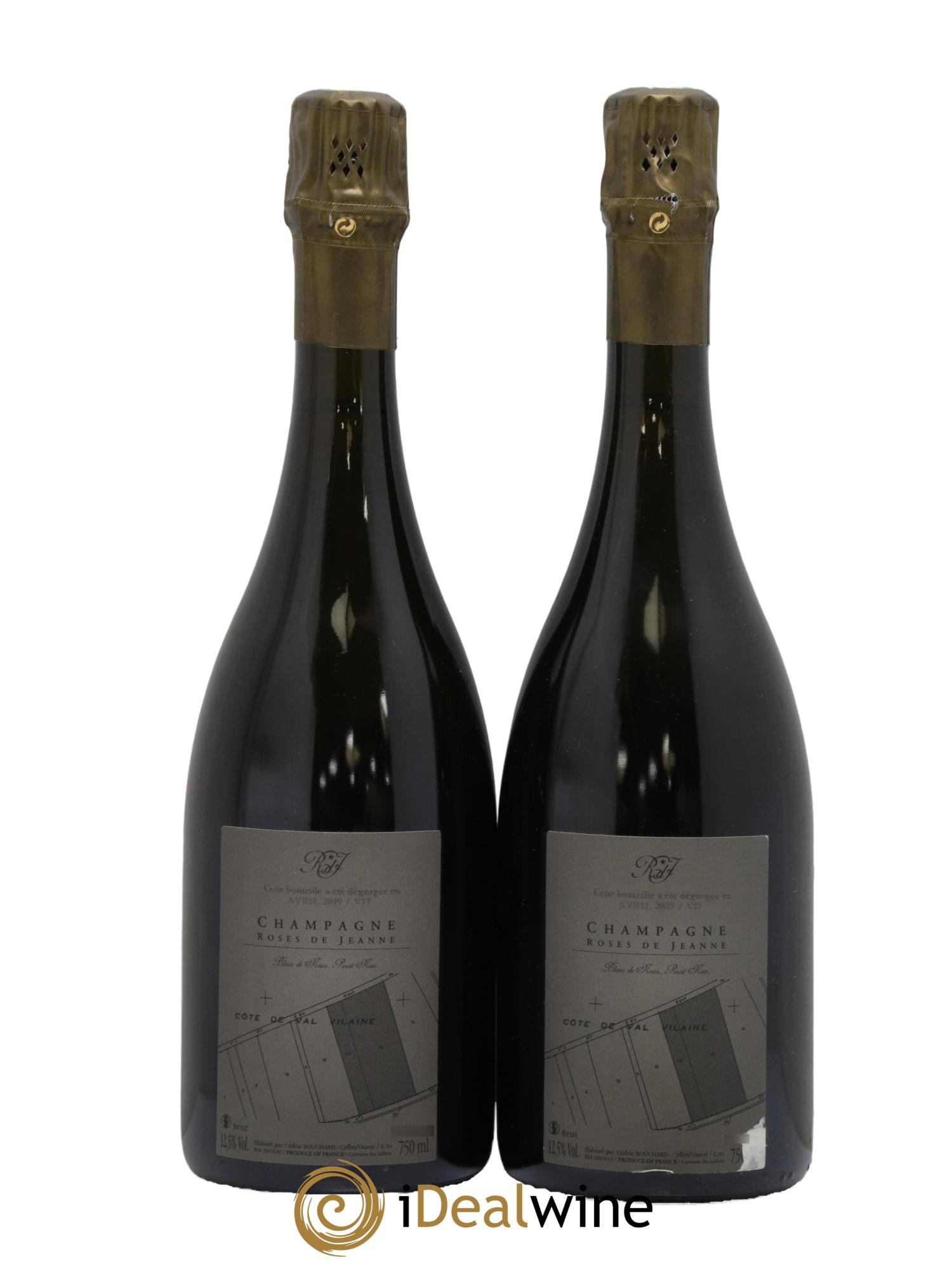 Roses de Jeanne Côte de Val Vilaine Blanc de Noirs Cédric Bouchard 2017 - Lot of 2 bottles - 1