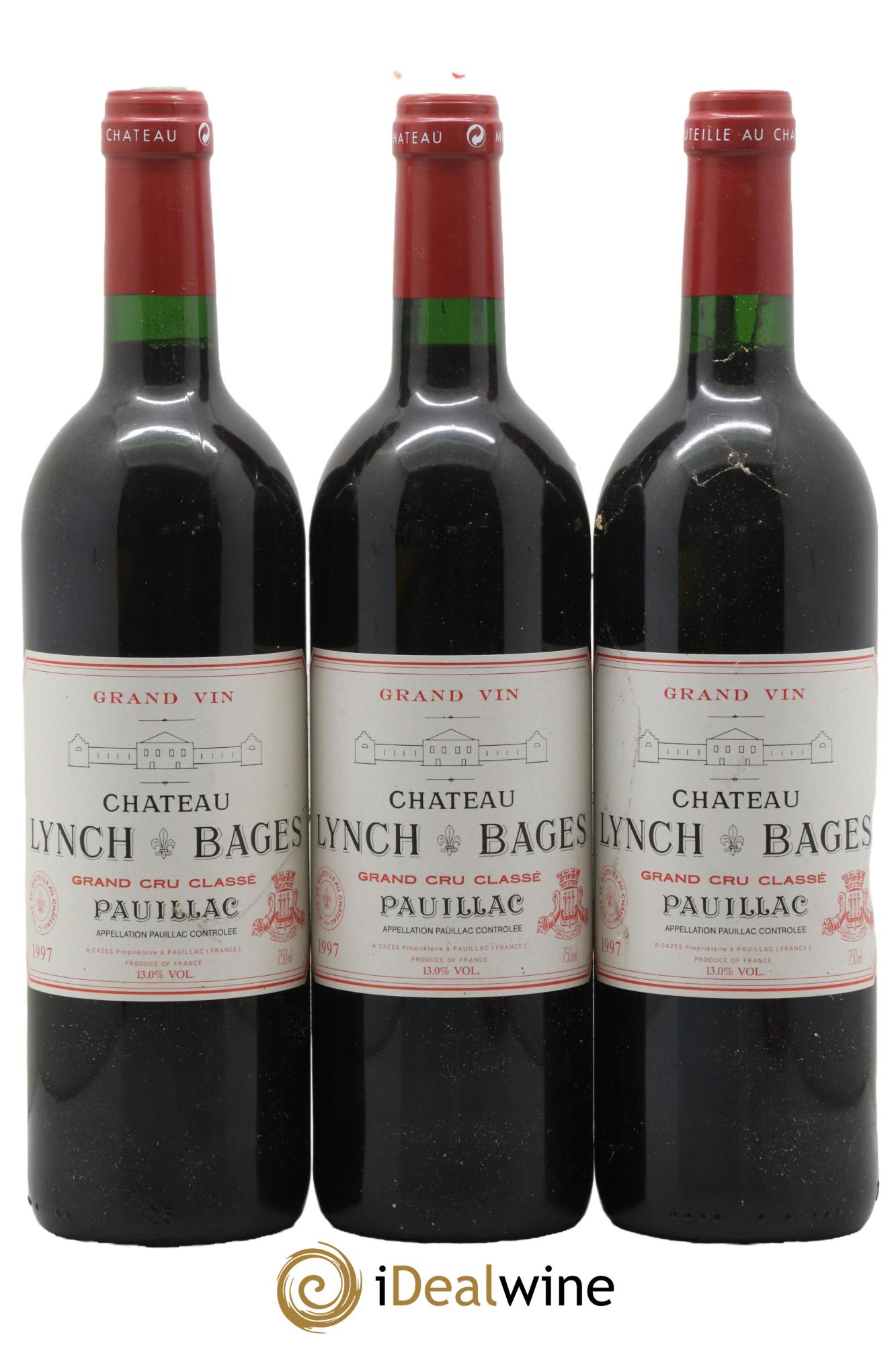 Château Lynch Bages 5ème Grand Cru Classé 1997 - Lot de 3 bouteilles - 0