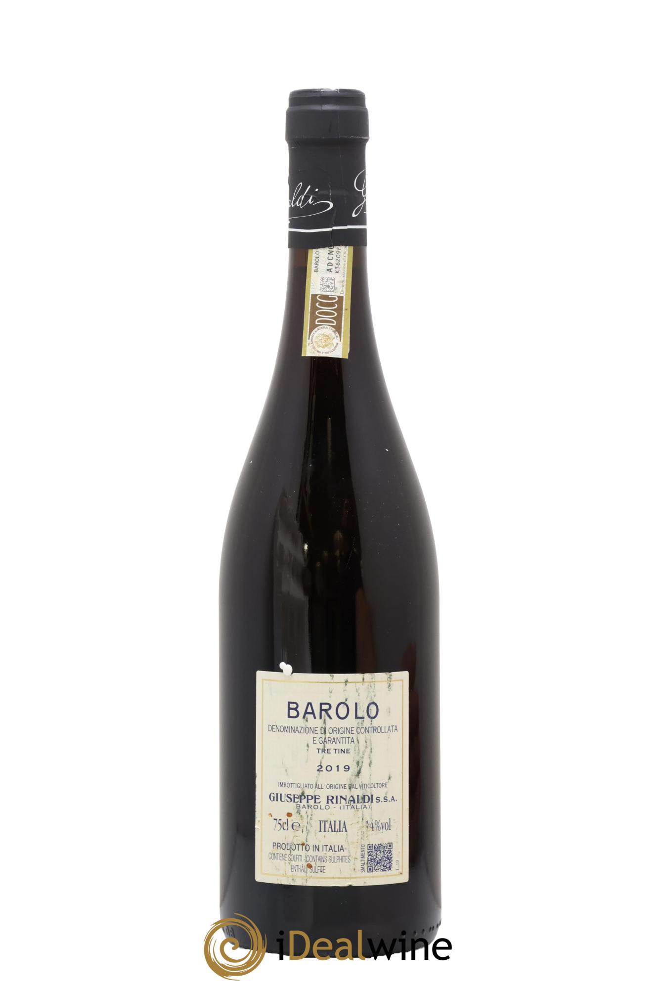 Barolo DOCG Tre Tine Giuseppe Rinaldi 2019 - Lot de 1 bouteille - 1