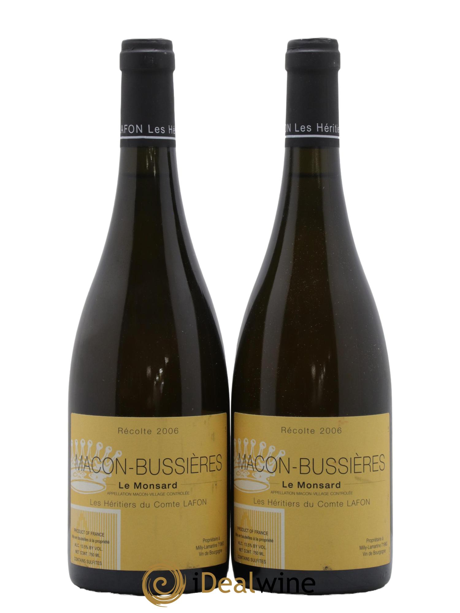 Mâcon Bussières - Le Monsard Héritiers du Comte Lafon (Domaine des) 2006 - Lot de 2 bouteilles - 0