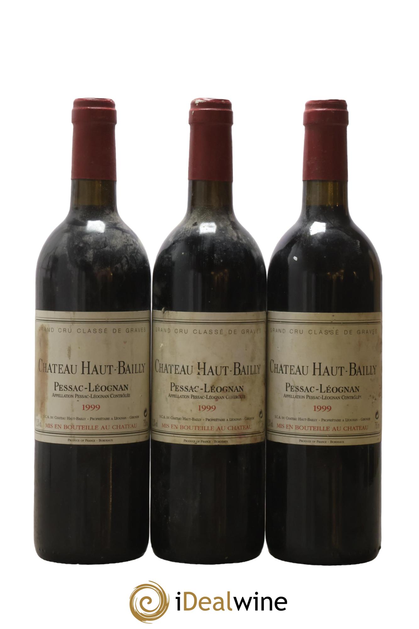 Château Haut-Bailly Cru Classé de Graves 1999 - Lot of 3 bottles - 0