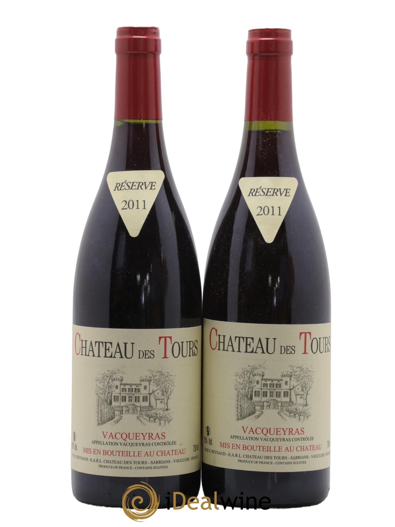 Vacqueyras Château des Tours Emmanuel Reynaud 2011 - Lot de 2 bouteilles - 0