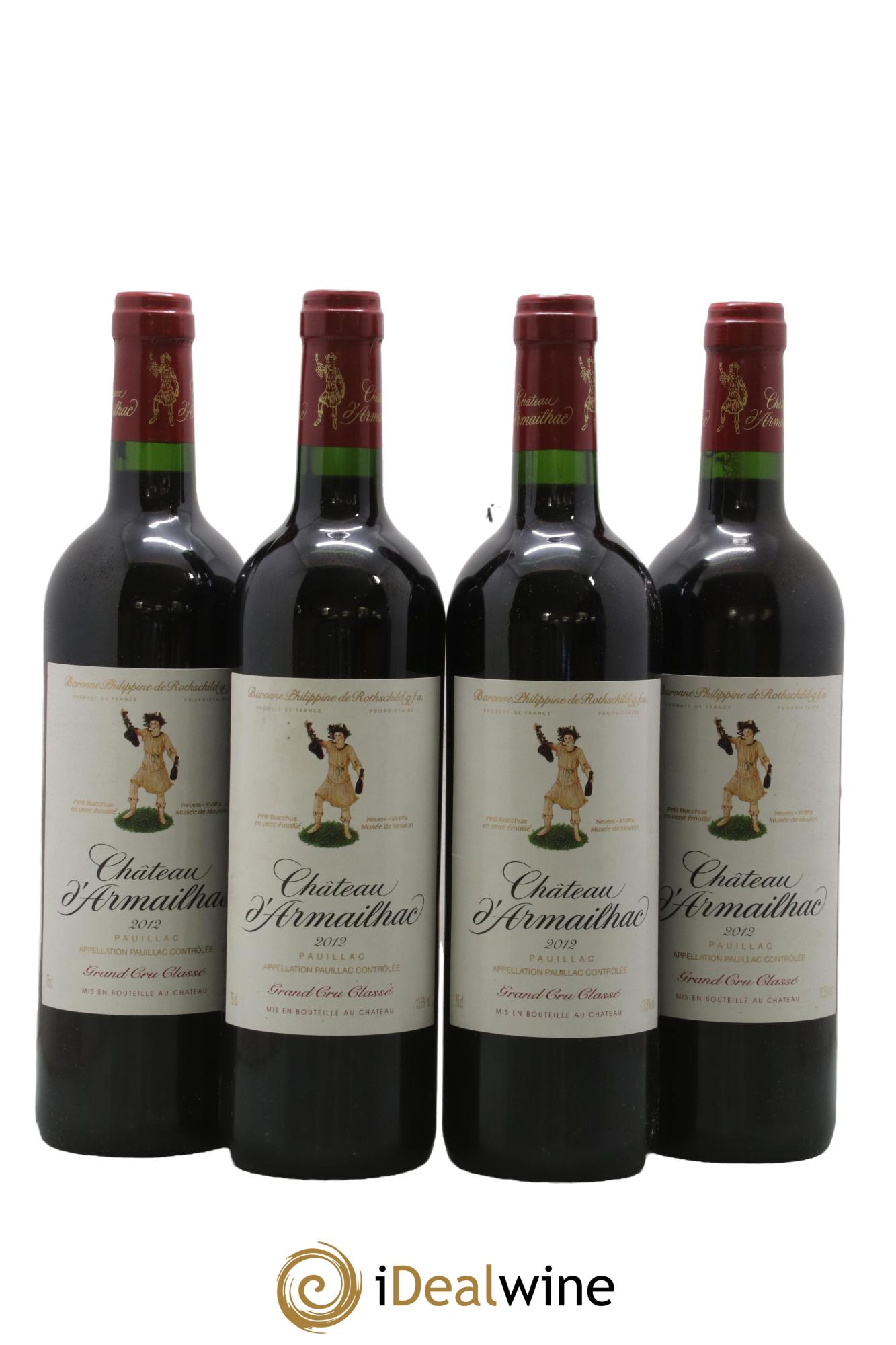 Château d' Armailhac - Mouton Baron(ne) Philippe 5ème Grand Cru Classé 2012 - Lot de 4 bouteilles - 0