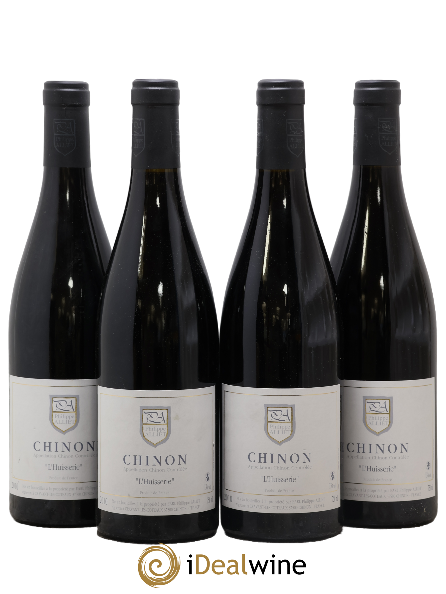 Chinon L'Huisserie Philippe Alliet 2010 - Lot of 4 bottles - 0