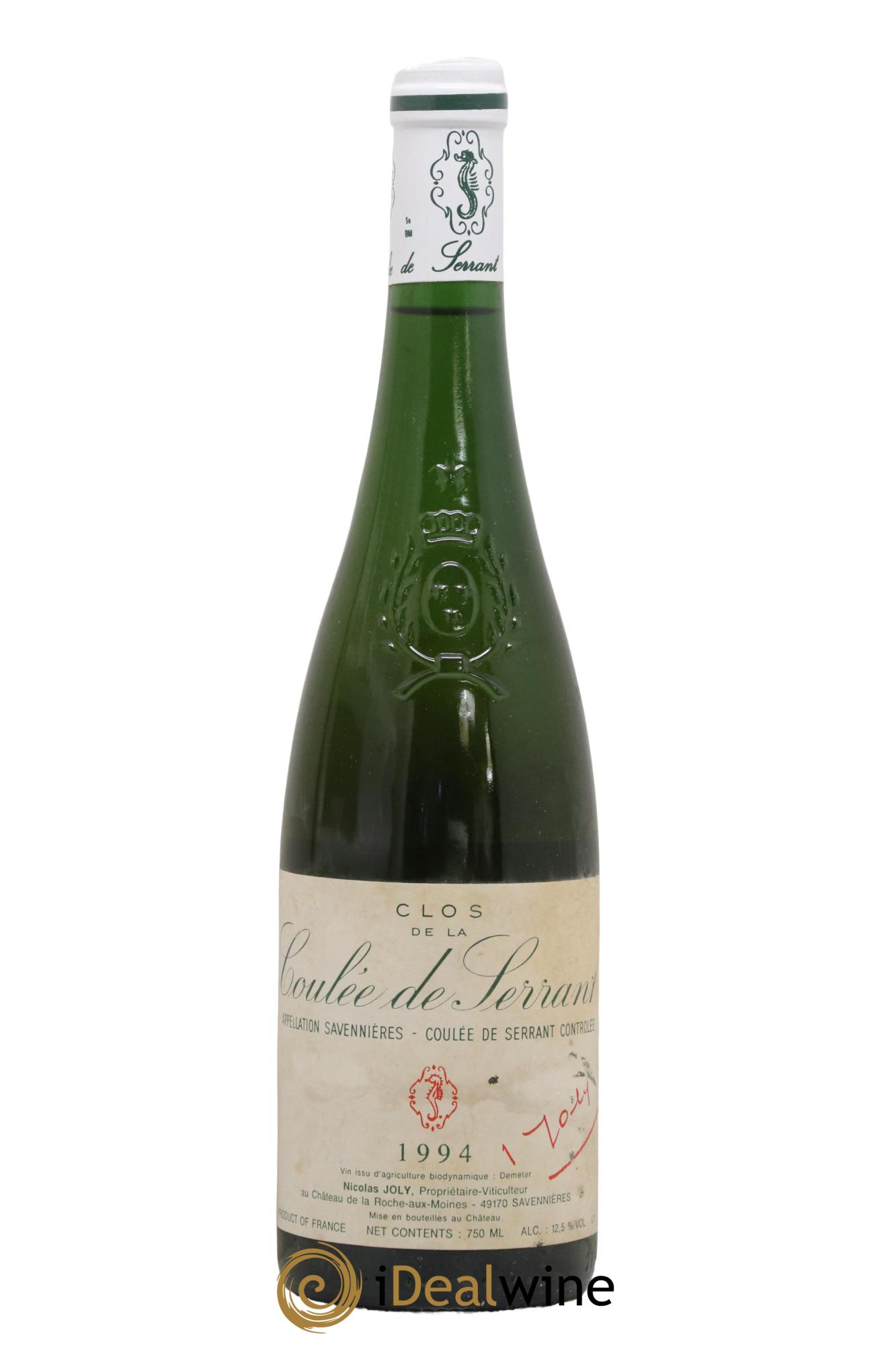 Savennières Clos de la Coulée de Serrant Vignobles de la Coulée de Serrant - Nicolas Joly 1994 - Lot de 1 bouteille - 0