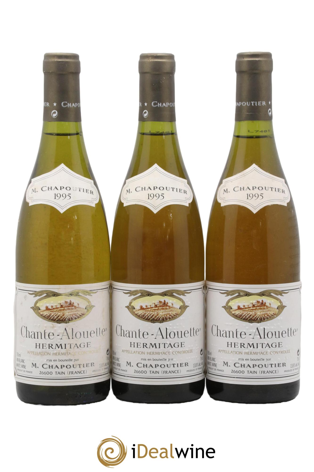 Hermitage Chante Alouette Chapoutier 1995 - Lotto di 3 bottiglie - 0