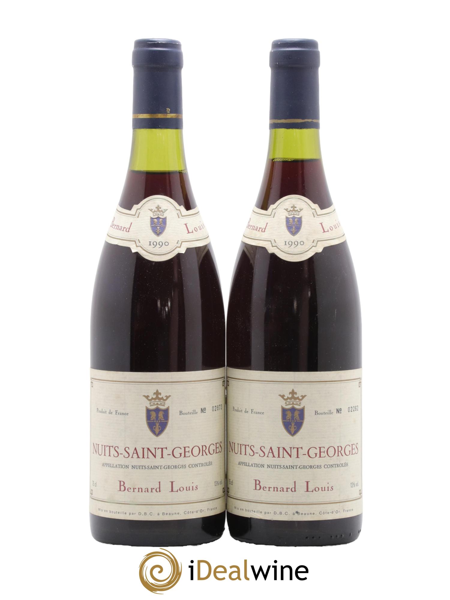 Nuits-Saint-Georges Bernard Louis 1990 - Lot de 2 bouteilles - 0