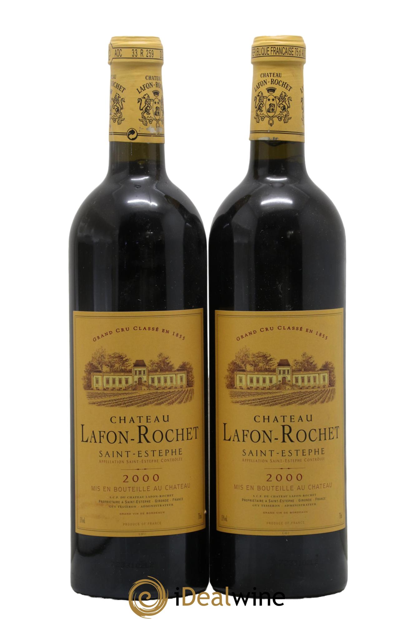 Château Lafon Rochet 4ème Grand Cru Classé Saint-Estephe 2000 - Posten von 2 Flaschen - 0