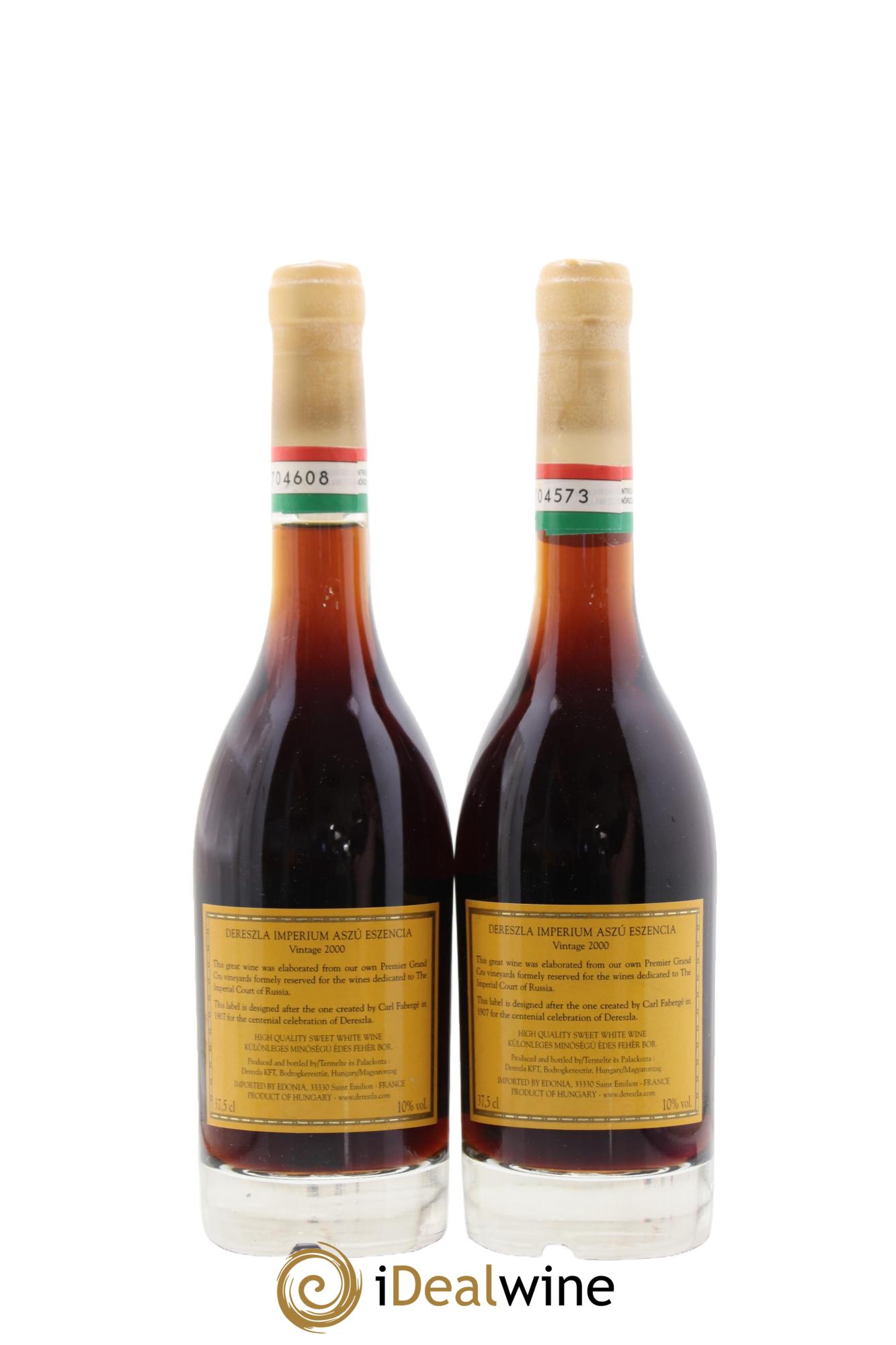 Tokaji Aszu Essencia Imperium Château Dereszla 2000 - Posten von 2 Demi-Flaschen - 1