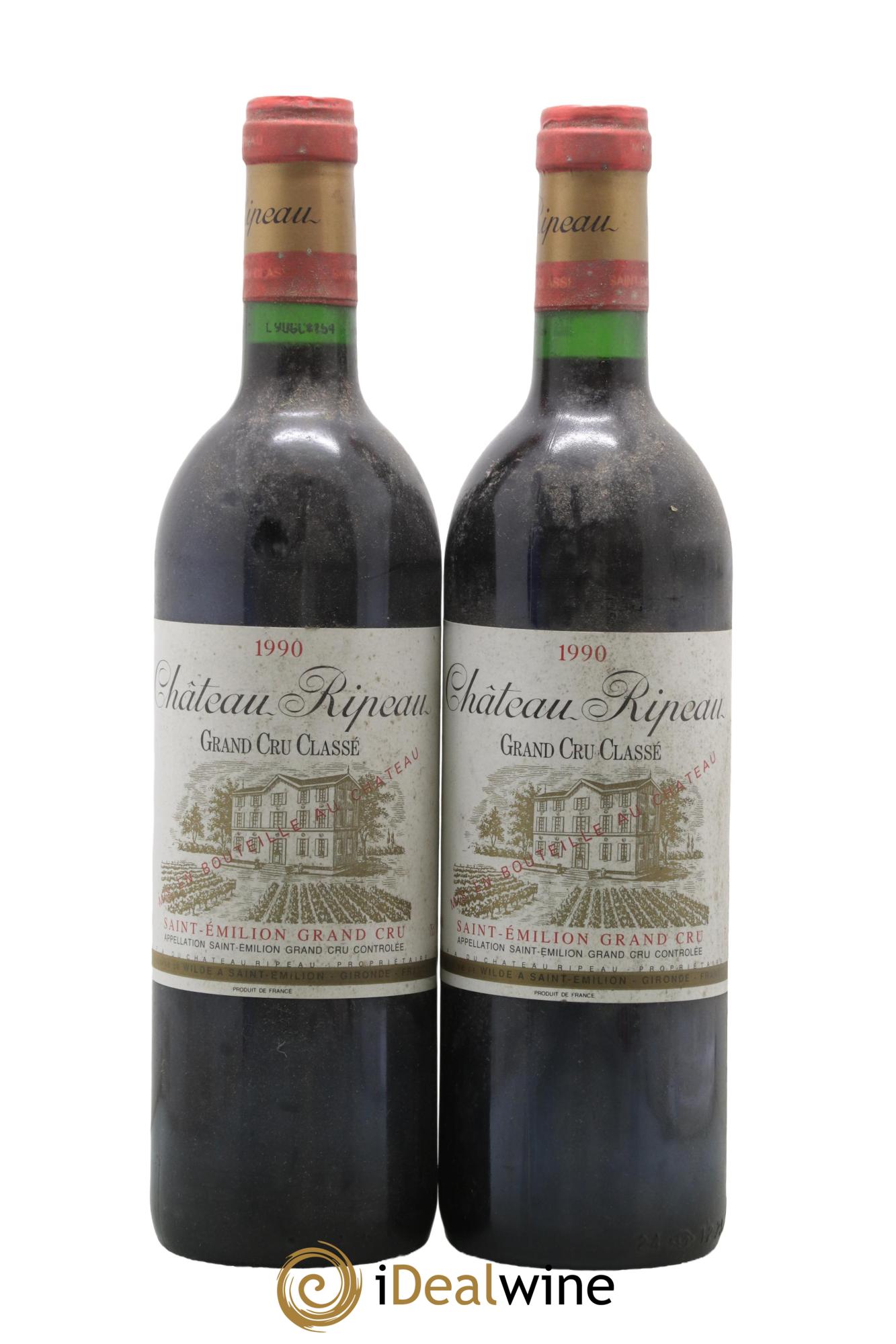 Château Ripeau Grand Cru Classé 1990 - Lotto di 2 bottiglie - 0