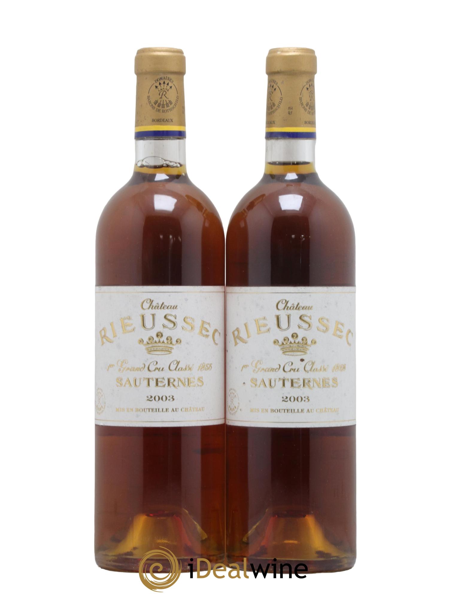 Château Rieussec 1er Grand Cru Classé 2003 - Lotto di 2 bottiglie - 0
