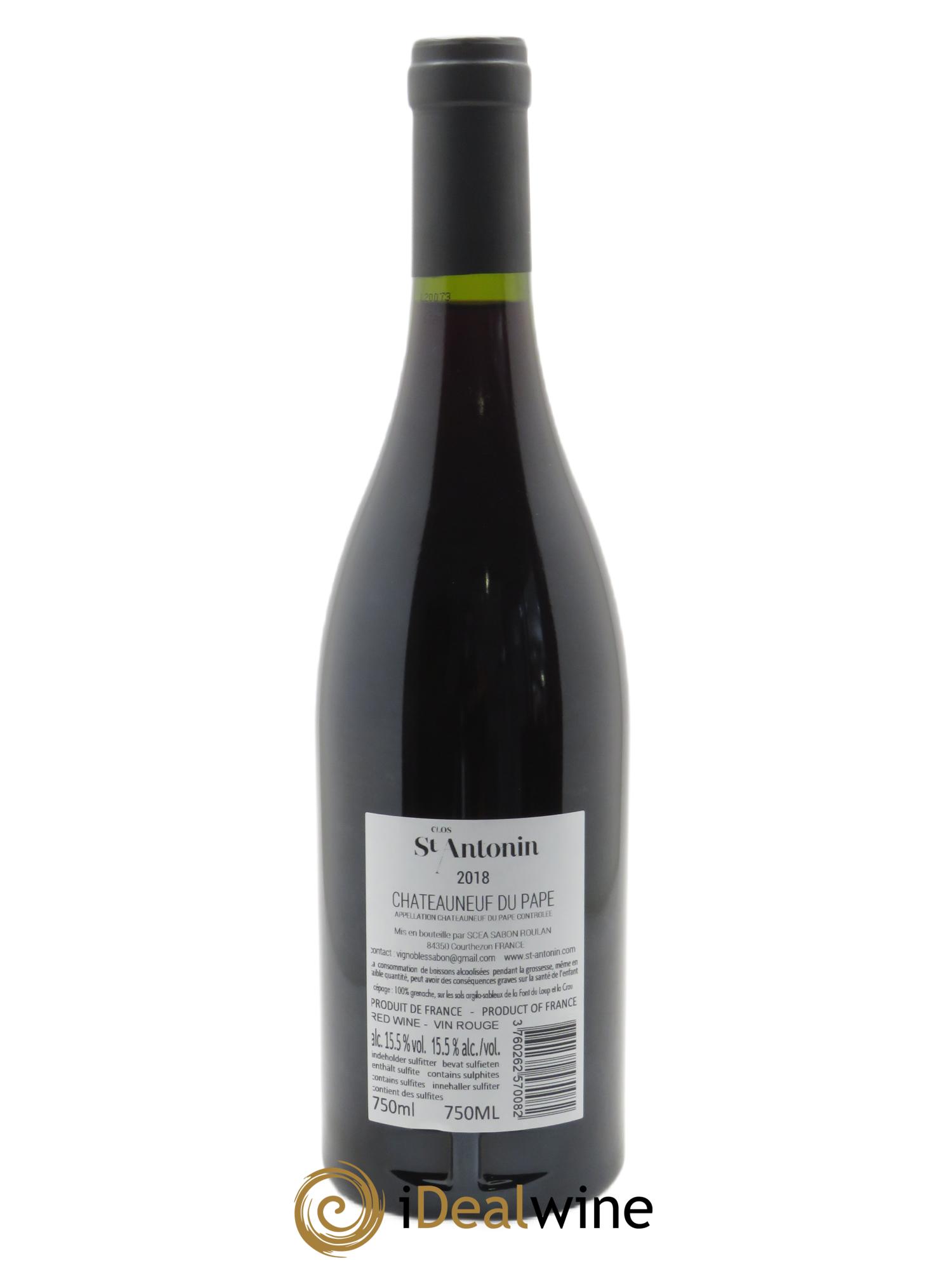 Châteauneuf-du-Pape Clos Saint Antonin 2018 - Lot of 1 bottle - 1