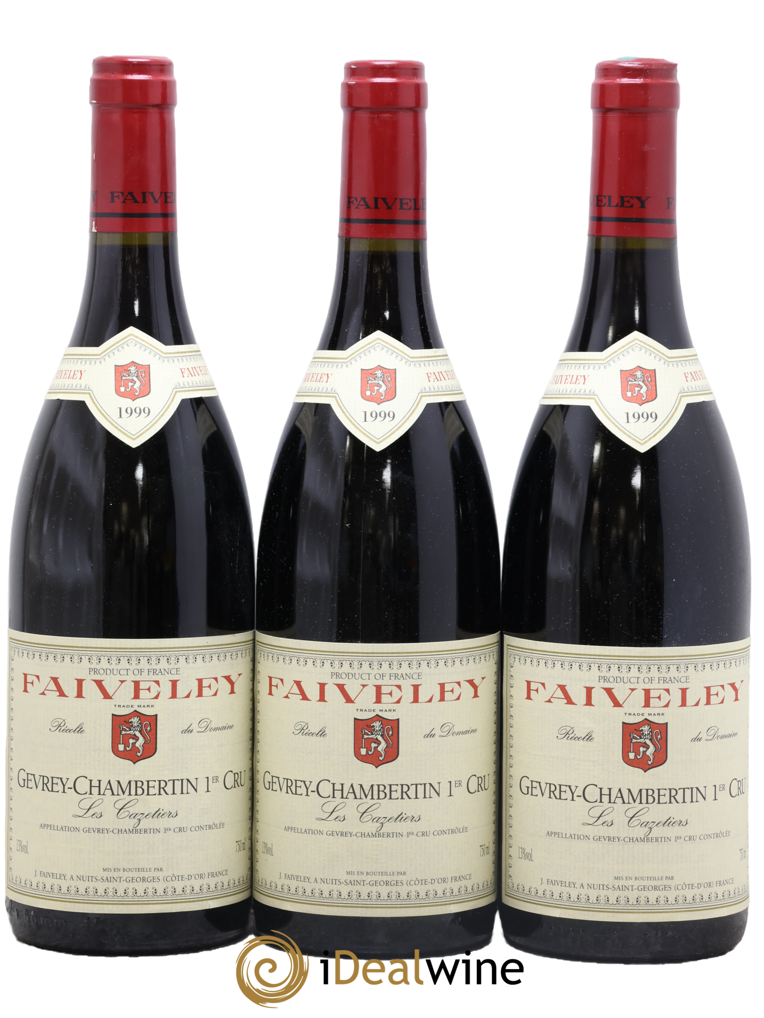 Gevrey-Chambertin 1er Cru Les Cazetiers Faiveley 1999 - Lot de 3 bouteilles - 0