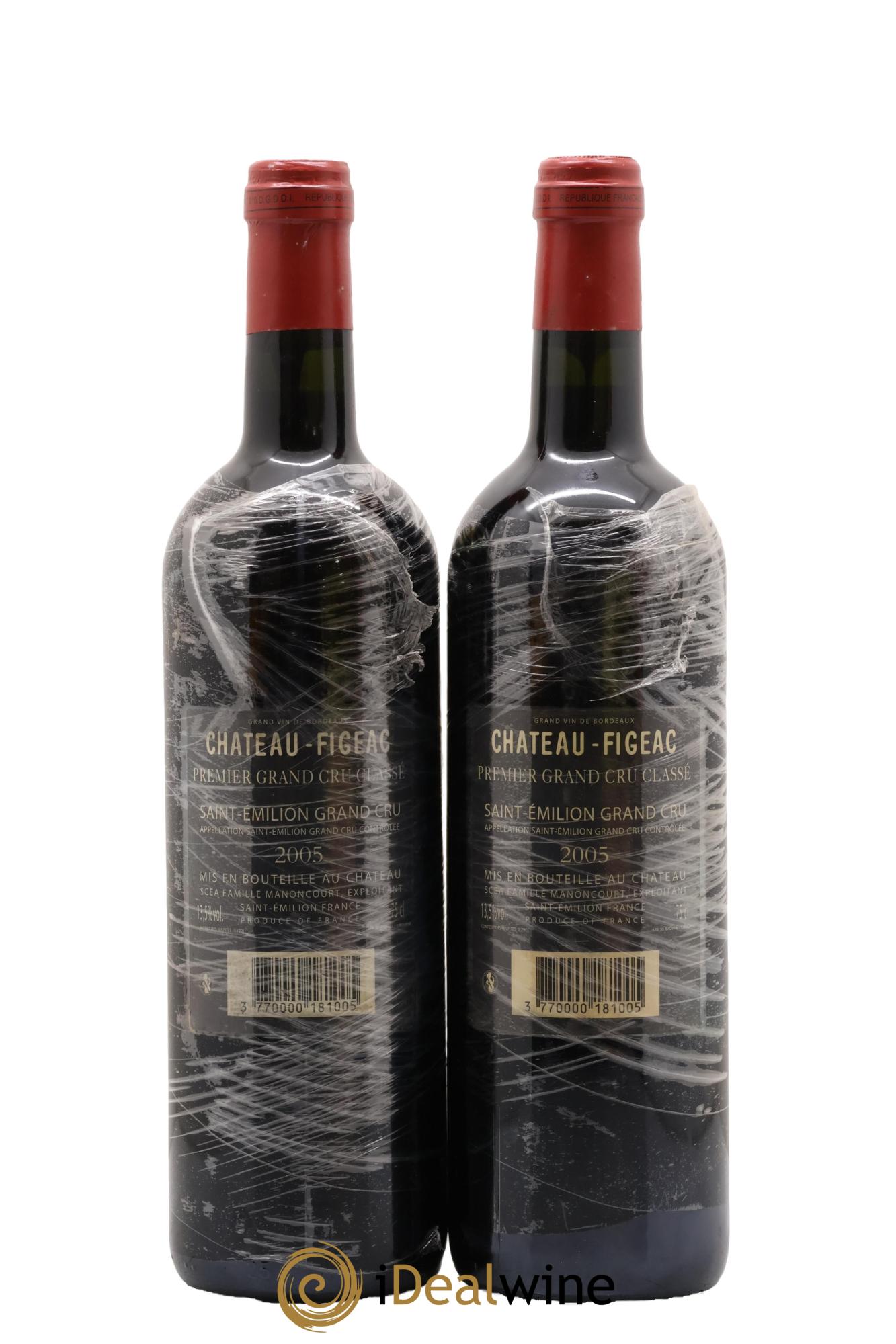Château Figeac 1er Grand Cru Classé A 2005 - Lote de 2 botellas - 1