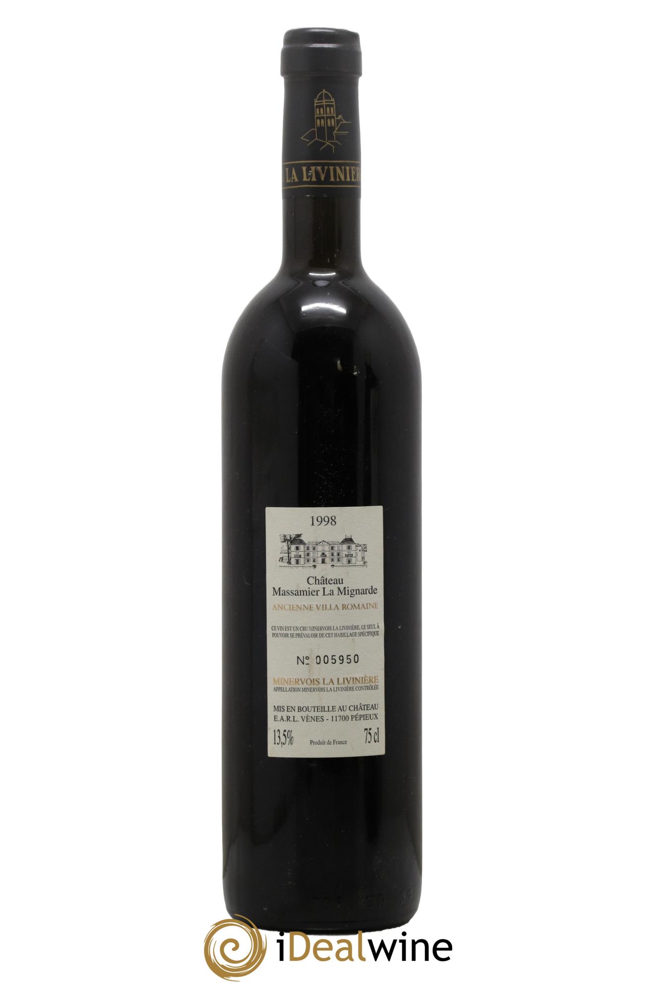 Minervois La Livinière Domus Maximus MCMXCVIII Château Massamier La Mignarde 1998 - Lotto di 1 bottiglia - 1