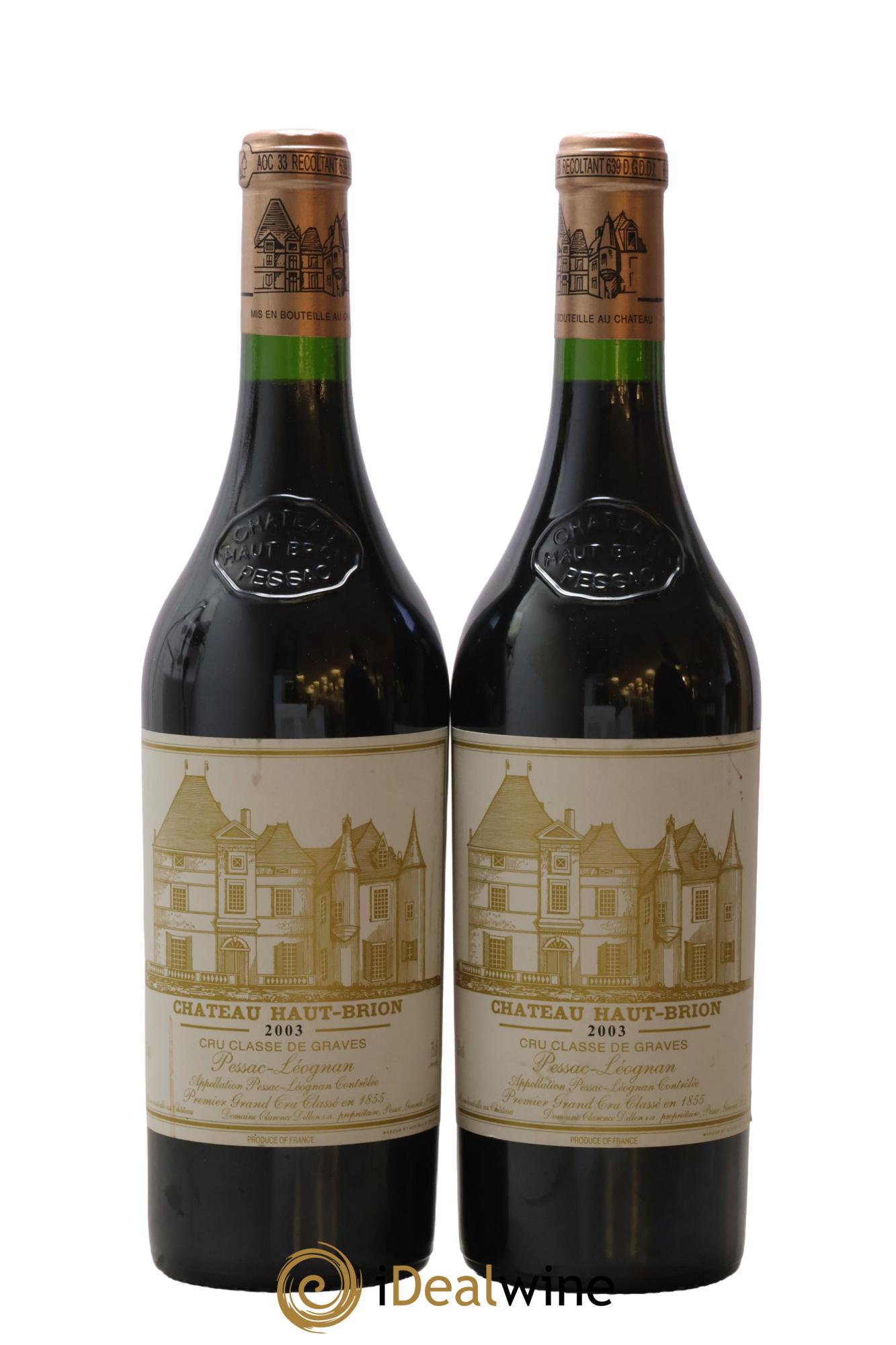 Château Haut Brion 1er Grand Cru Classé 2003 - Lot of 2 bottles - 0