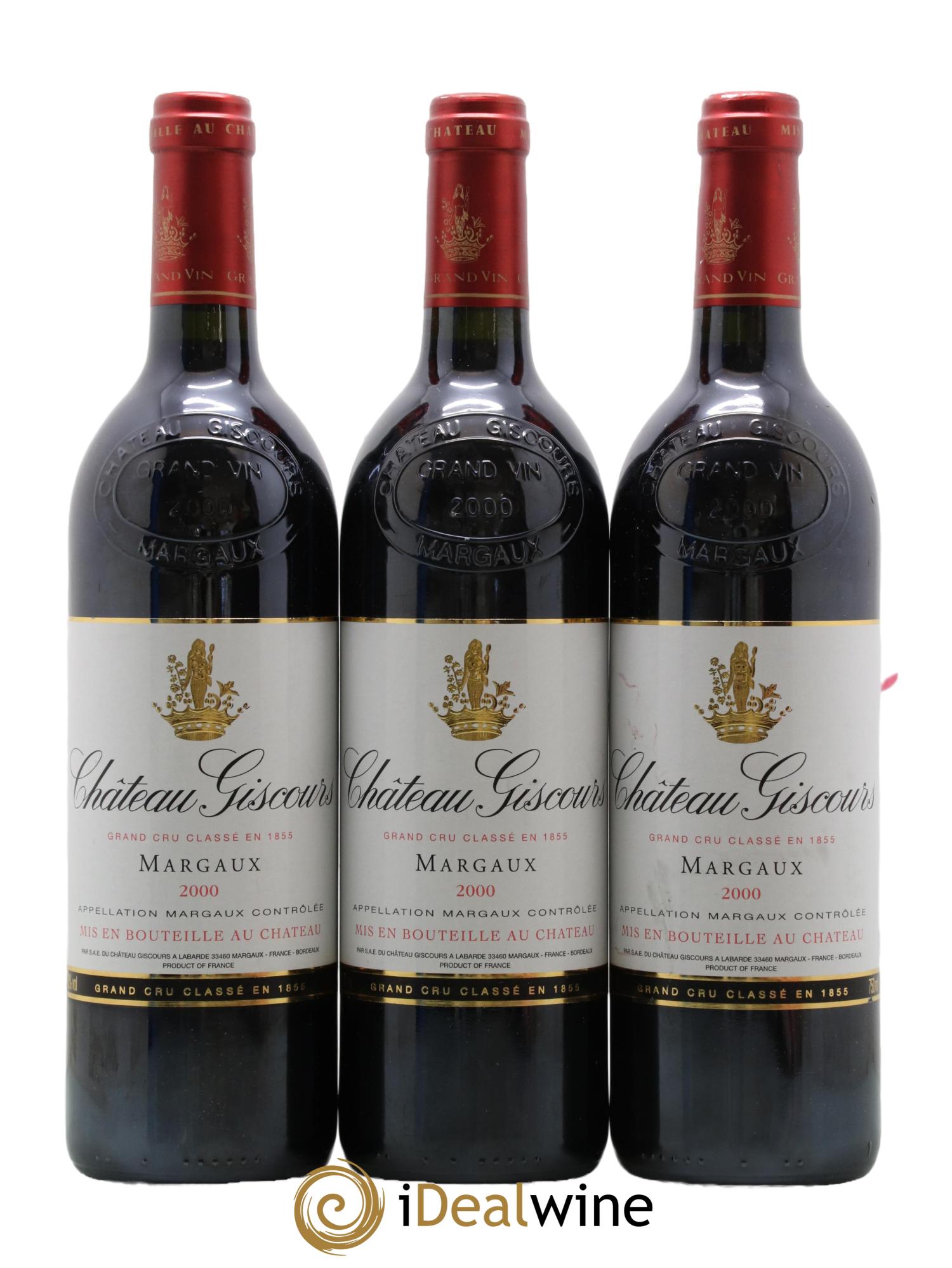 Château Giscours 3ème Grand Cru Classé 2000 - Lot de 3 bouteilles - 0