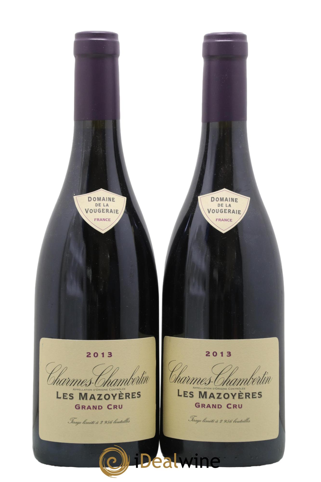 Charmes-Chambertin Grand Cru Les Mazoyères La Vougeraie 2013 - Lot de 2 bouteilles - 0