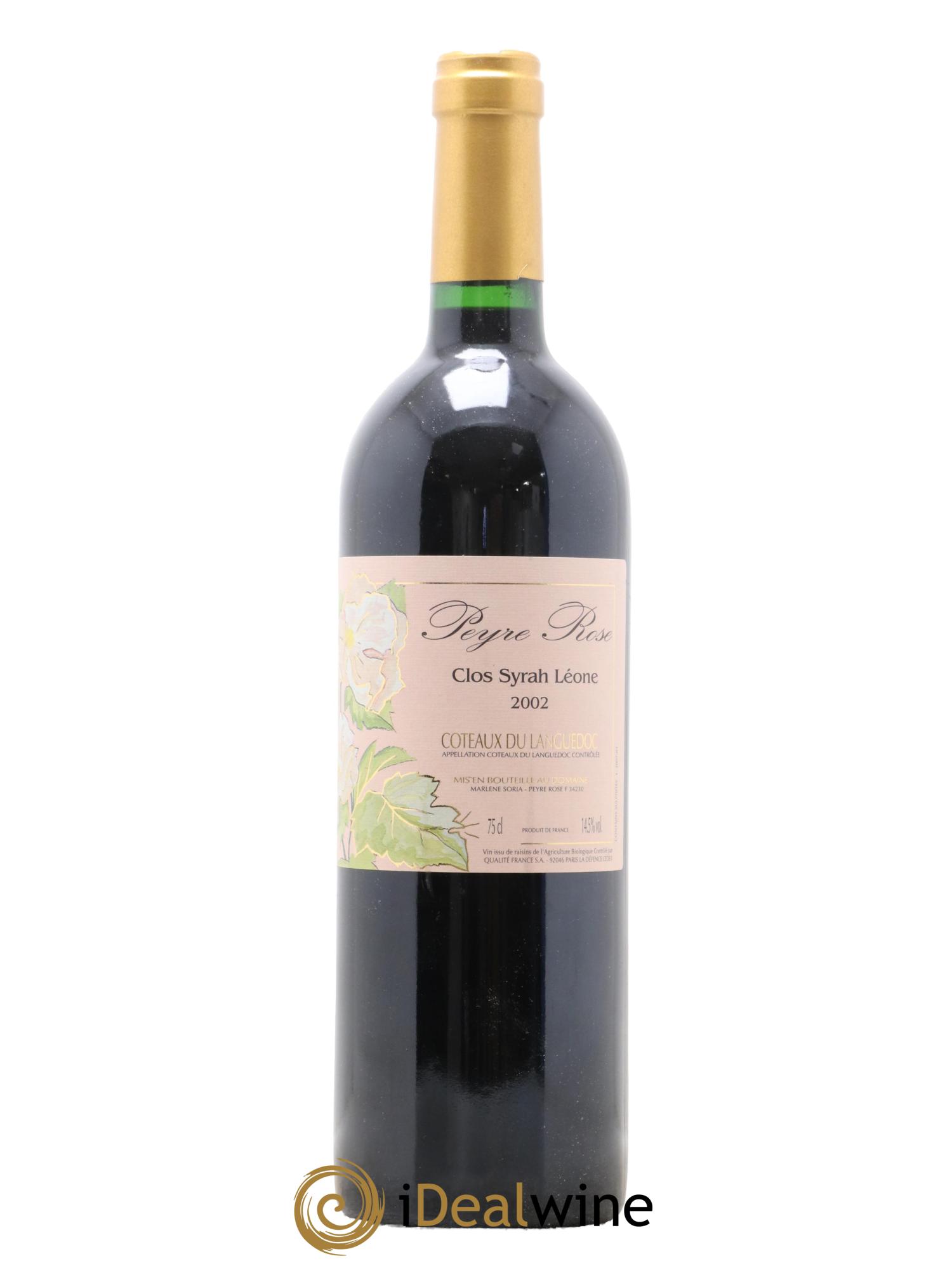 Coteaux du Languedoc Domaine Peyre Rose Belle Léone (anciennement Syrah Léone) Marlène Soria 2002 - Lot de 1 bouteille - 0