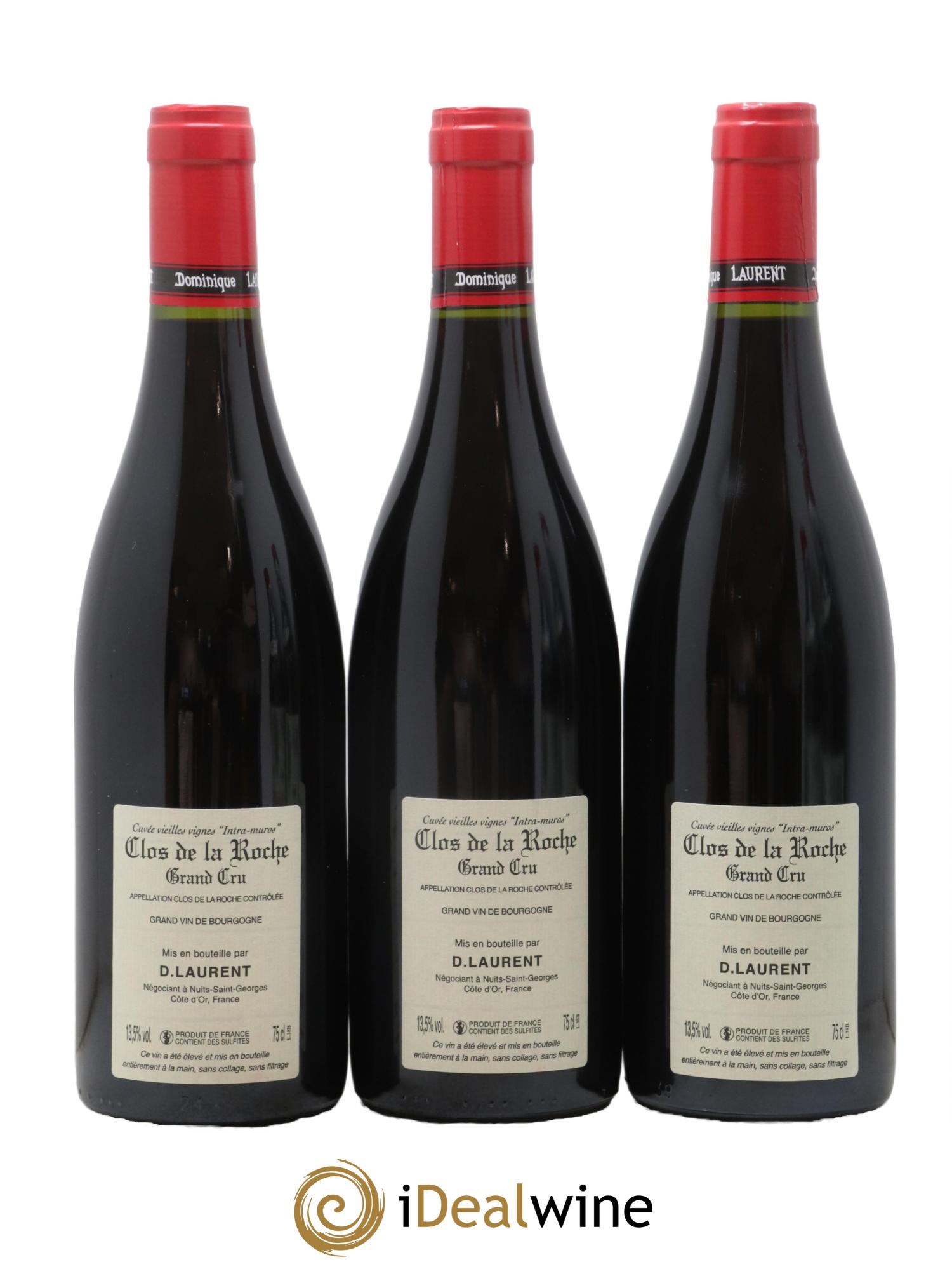 Clos de la Roche Grand Cru Vieilles vignes Intra-muros Dominique Laurent 2021 - Lot de 3 bouteilles - 1