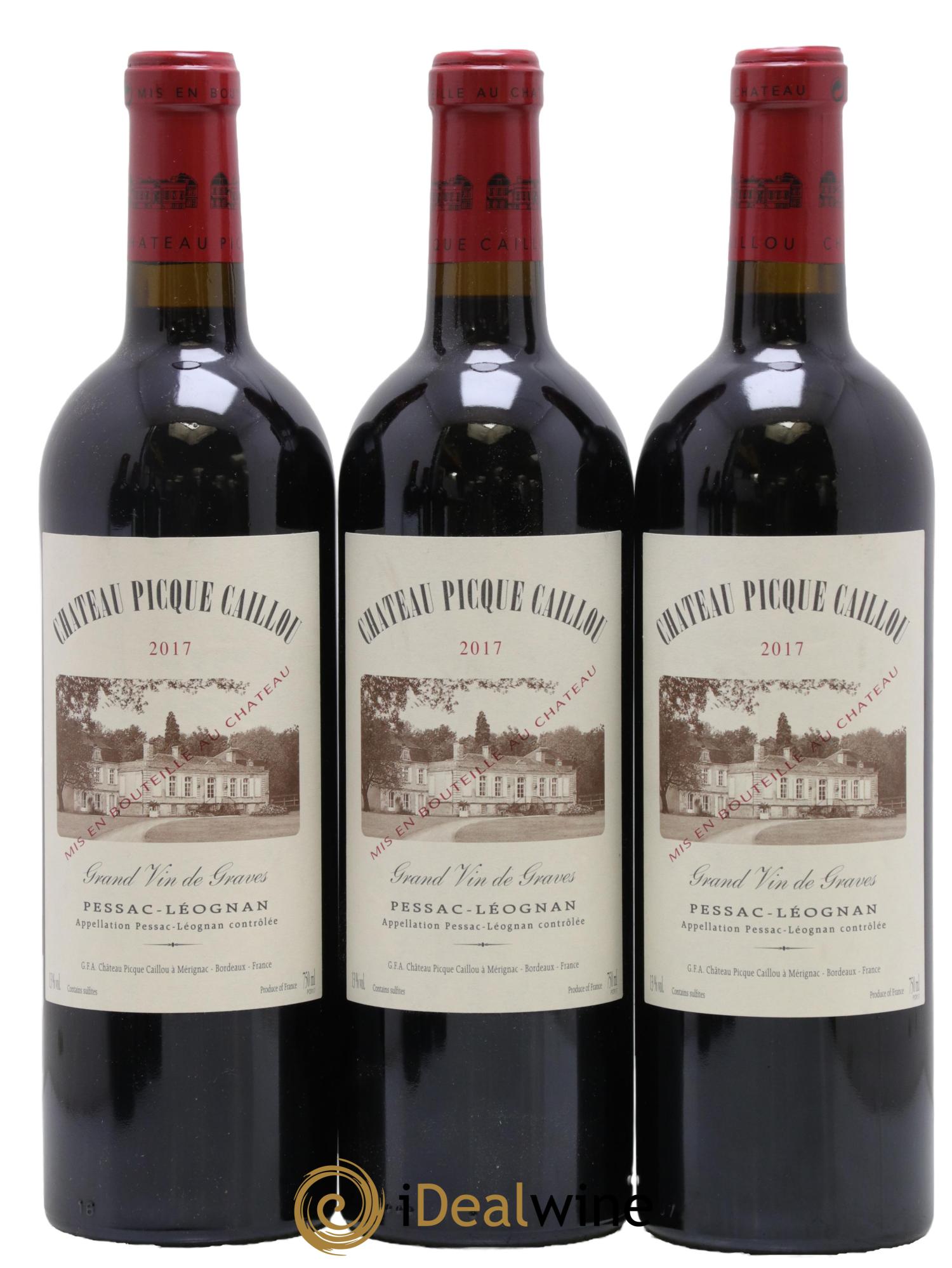 Château Picque Caillou 2017 - Lot of 3 bottles - 0