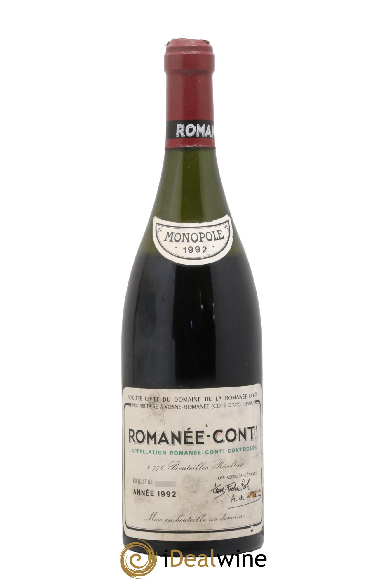 Romanée-Conti Grand Cru Domaine de la Romanée-Conti 1992 - Lot de 1 bouteille - 0