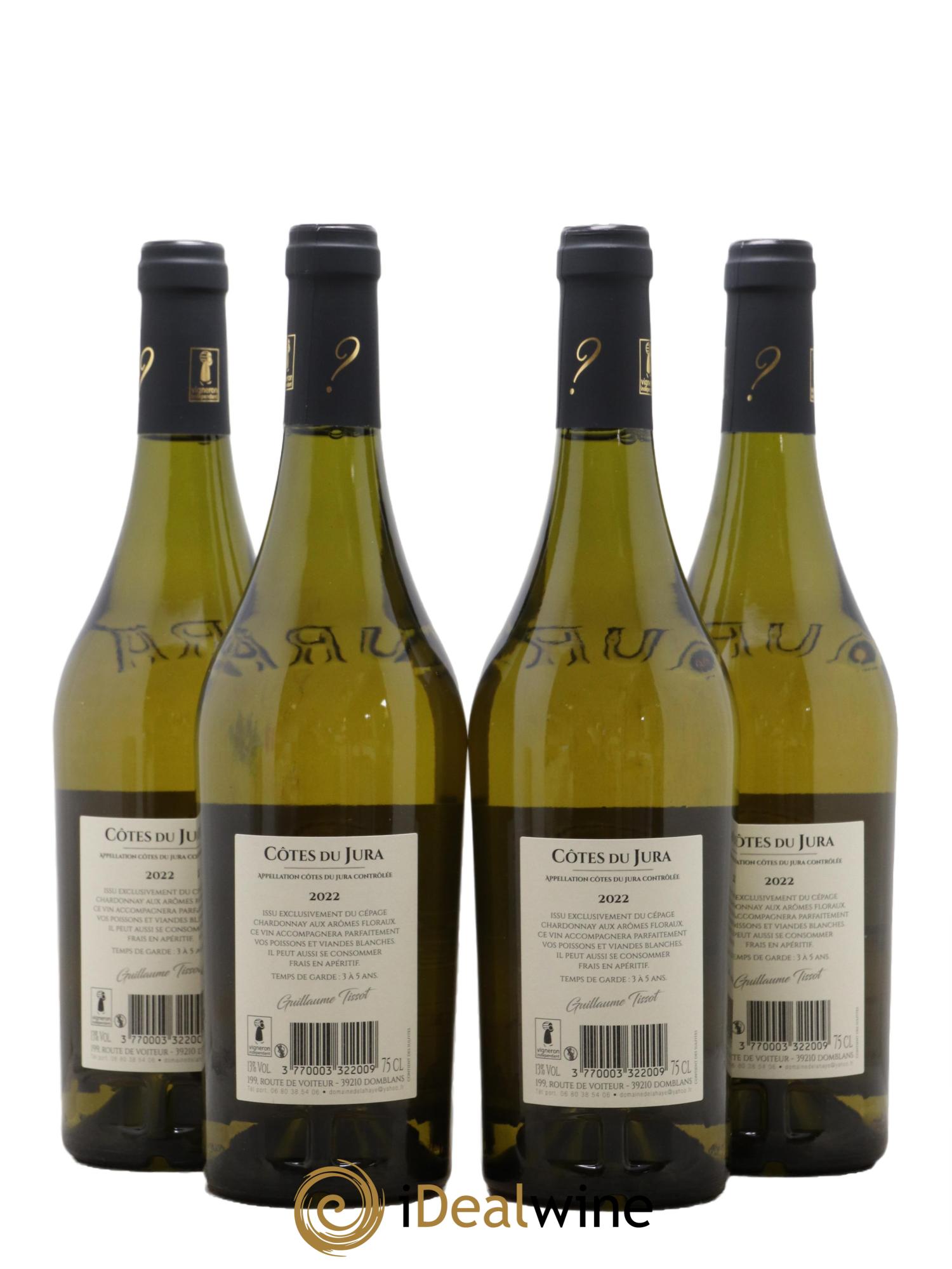 Côtes du Jura Domaine De Lahaye Guillaume Tissot 2022 - Lot of 4 bottles - 1