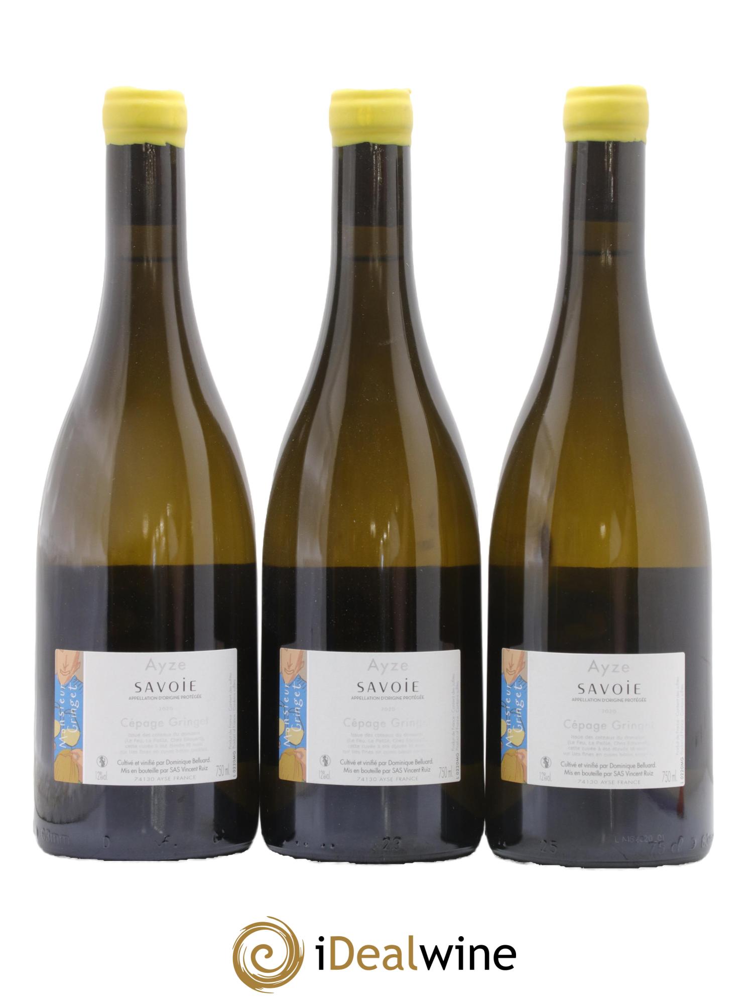 Vin de Savoie Monsieur Gringet Domaine Belluard 2020 - Lot de 3 bouteilles - 1