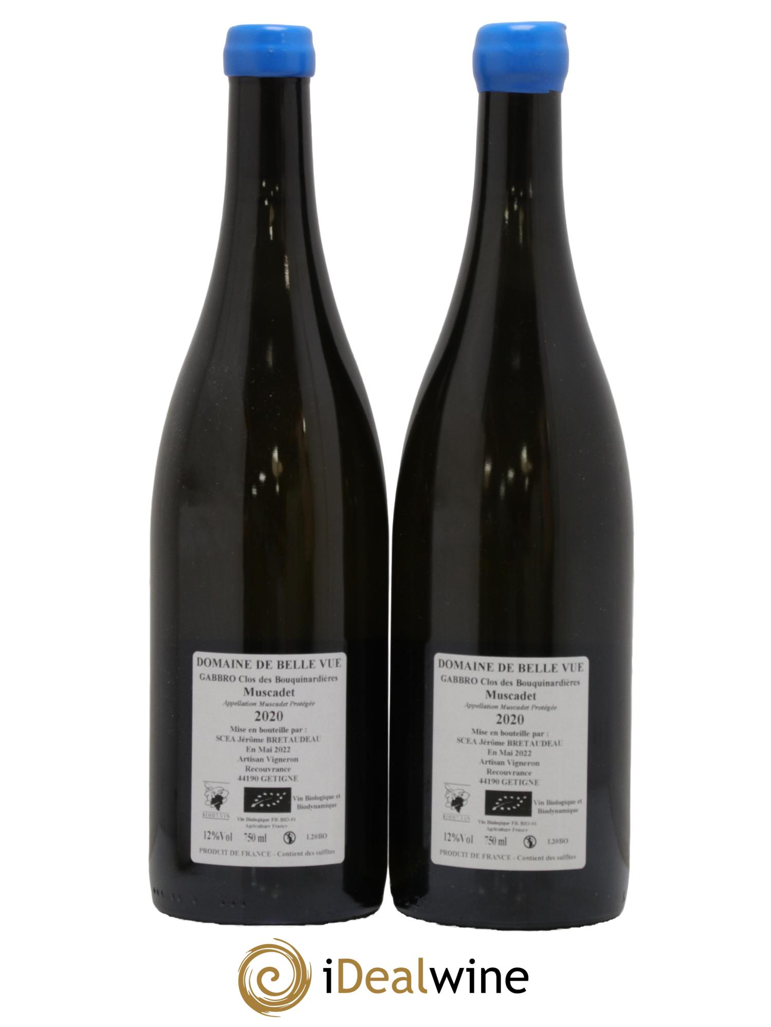 Muscadet-Sèvre-et-Maine Gabbro Clos des Bouquinardières Jérôme Bretaudeau - Domaine de Bellevue 2020 - Lot de 2 bouteilles - 1