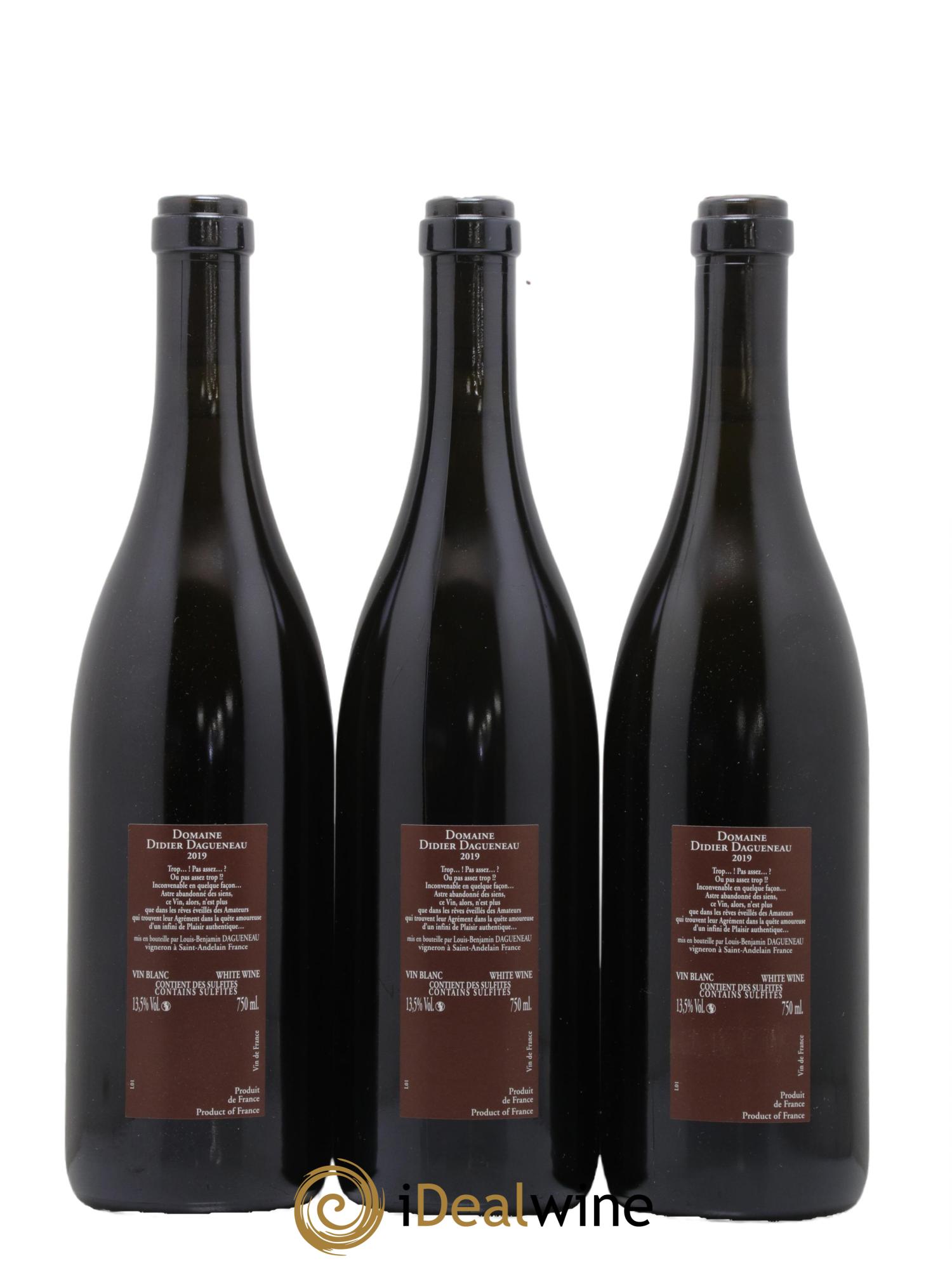 Vin de France (anciennement Pouilly-Fumé) Pur Sang Dagueneau (Domaine Didier - Louis-Benjamin) 2019 - Posten von 3 Flaschen - 1