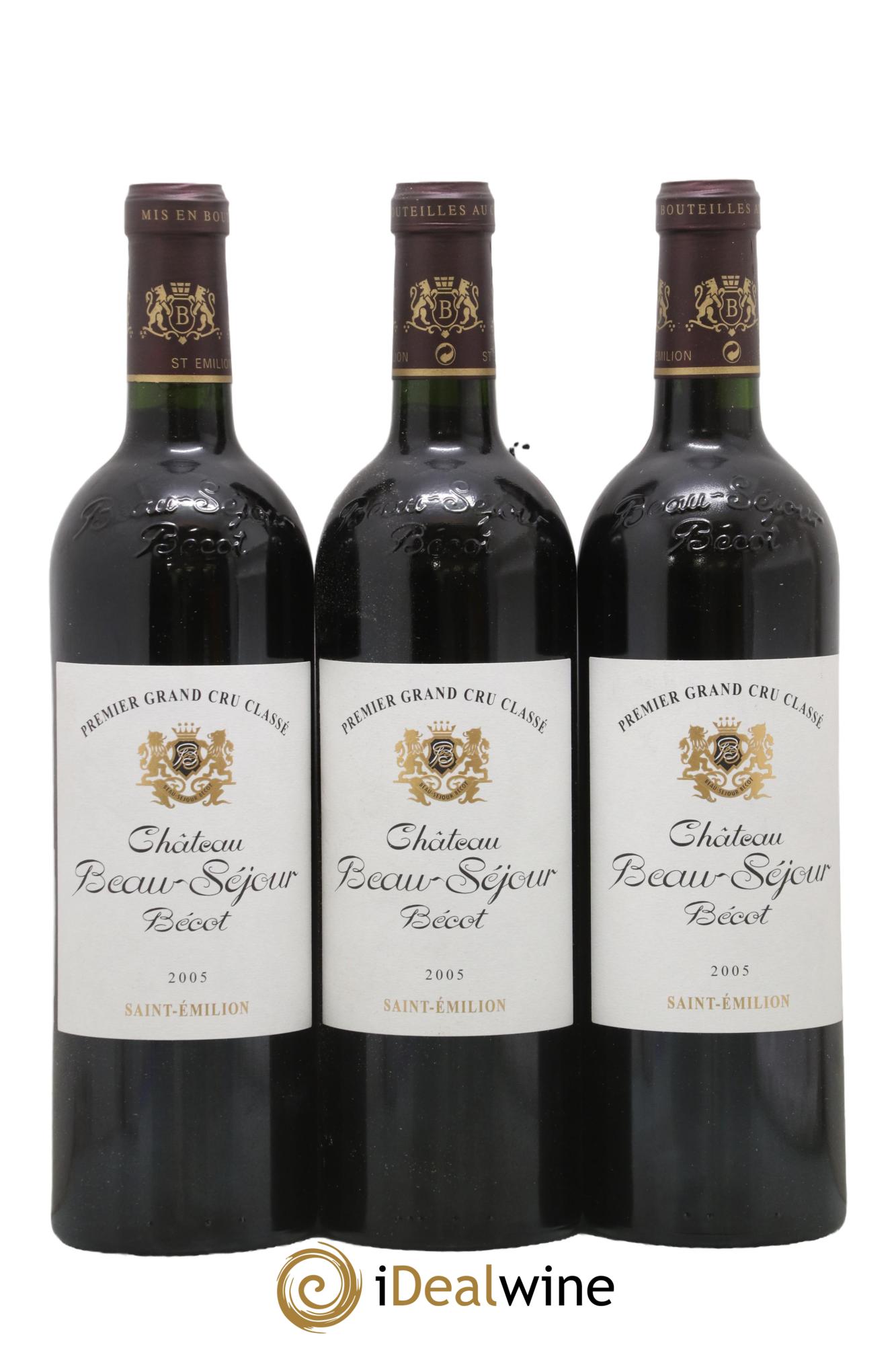 Château Beau-Séjour Bécot 1er Grand Cru Classé B 2005 - Lot de 3 bouteilles - 0