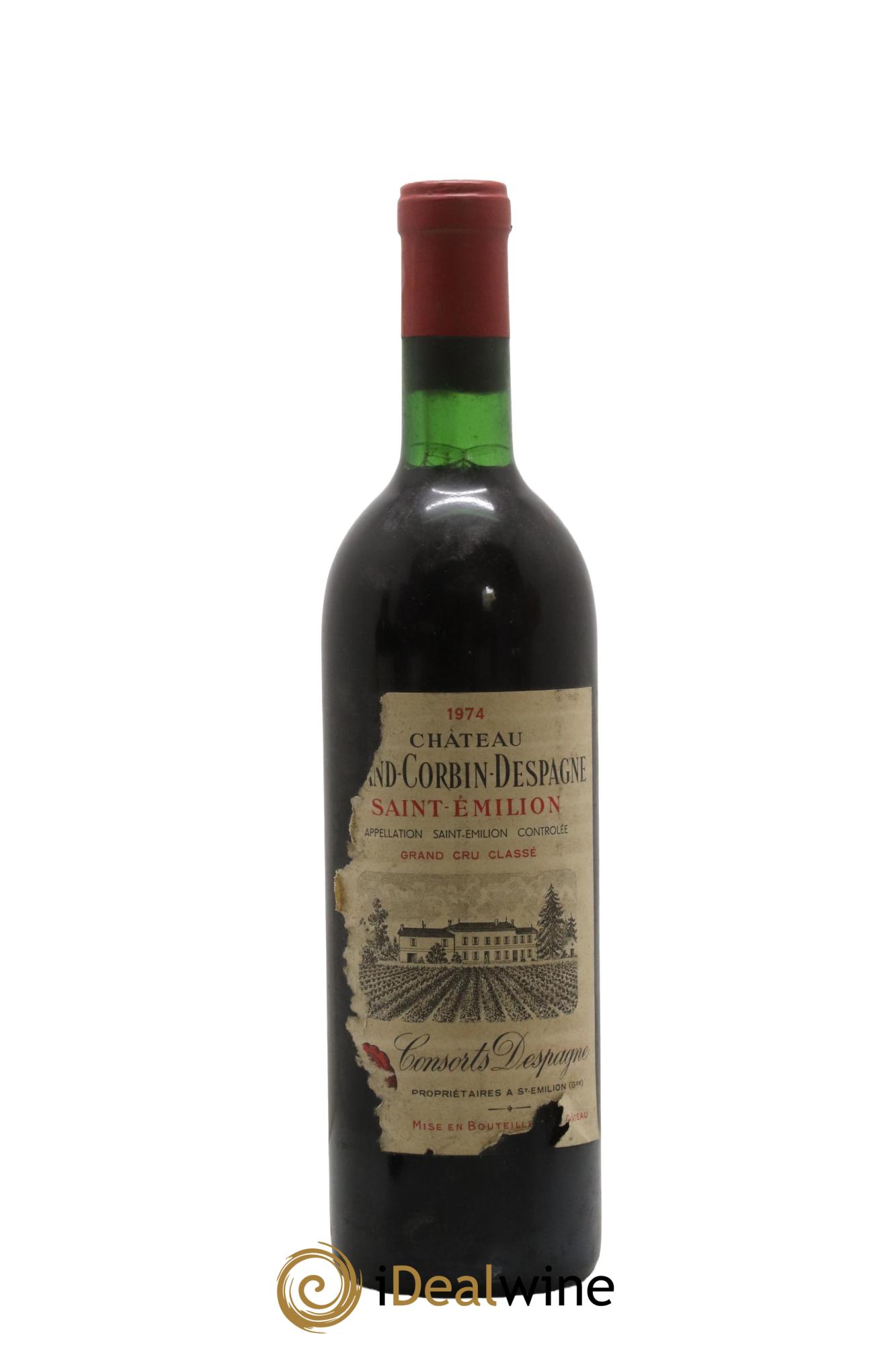Château Grand Corbin Despagne Grand Cru Classé 1974 - Lot de 1 bouteille - 0