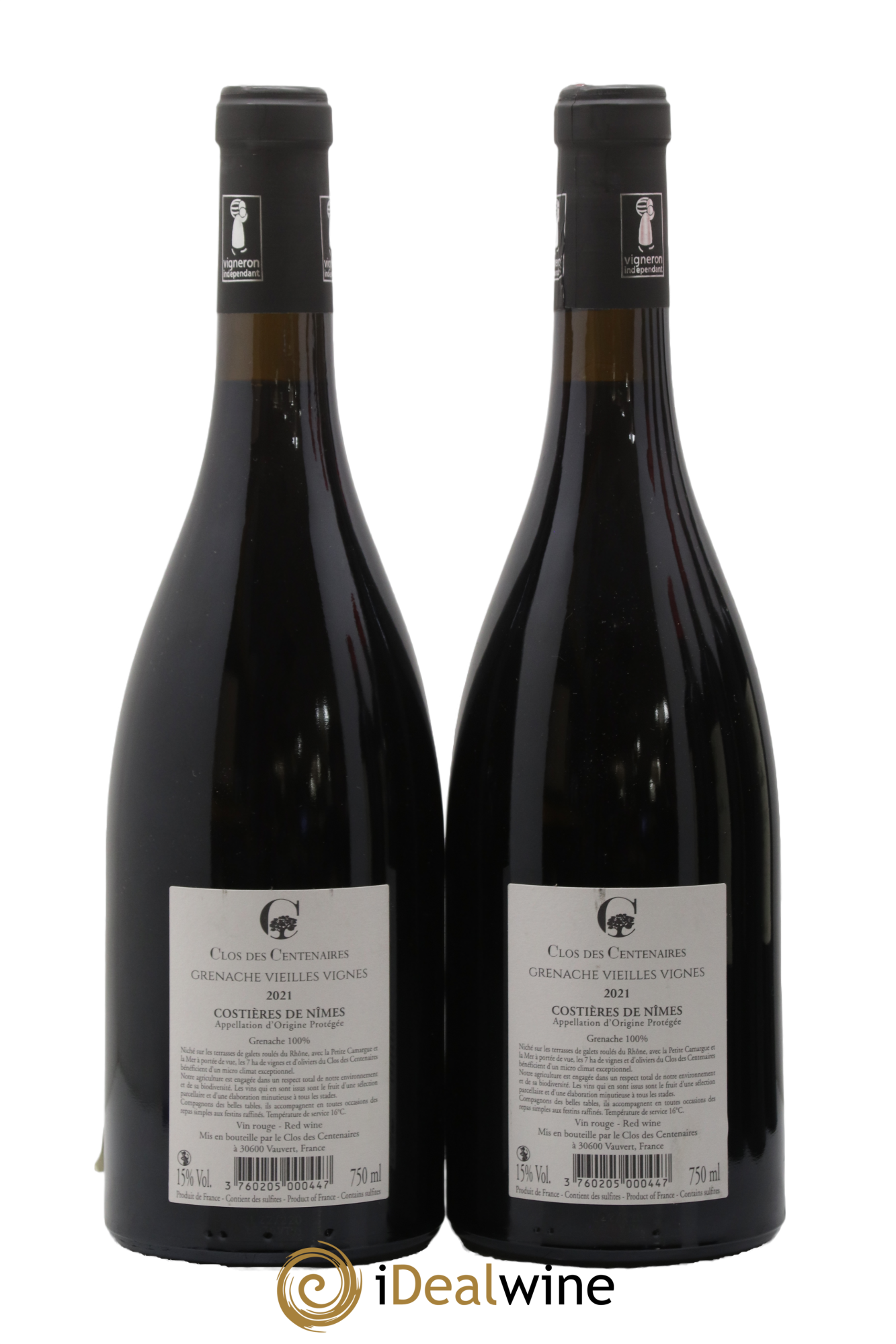Costières de Nîmes Grenache Vieilles Vignes Clos Du Centenaire De Luc Baudet 2021 - Posten von 2 Flaschen - 1