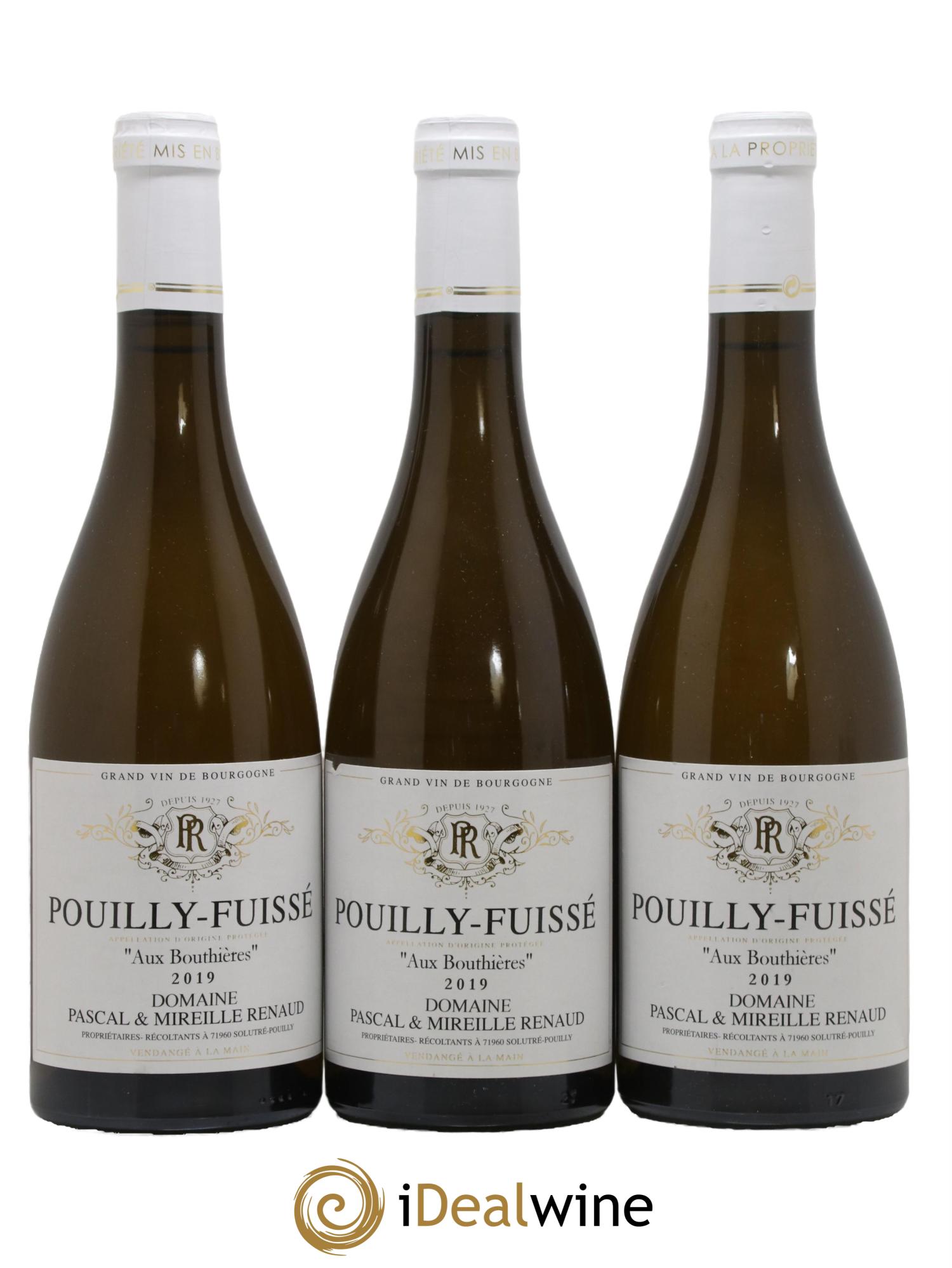 Pouilly-Fuissé Aux Bouthières Domaine Pascal et Mireille Renaud 2019 - Lot de 3 bouteilles - 0