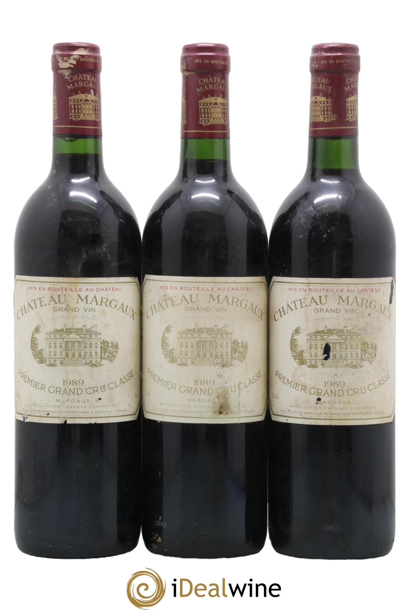 Château Margaux 1er Grand Cru Classé 1989 - Lot de 3 bouteilles - 0