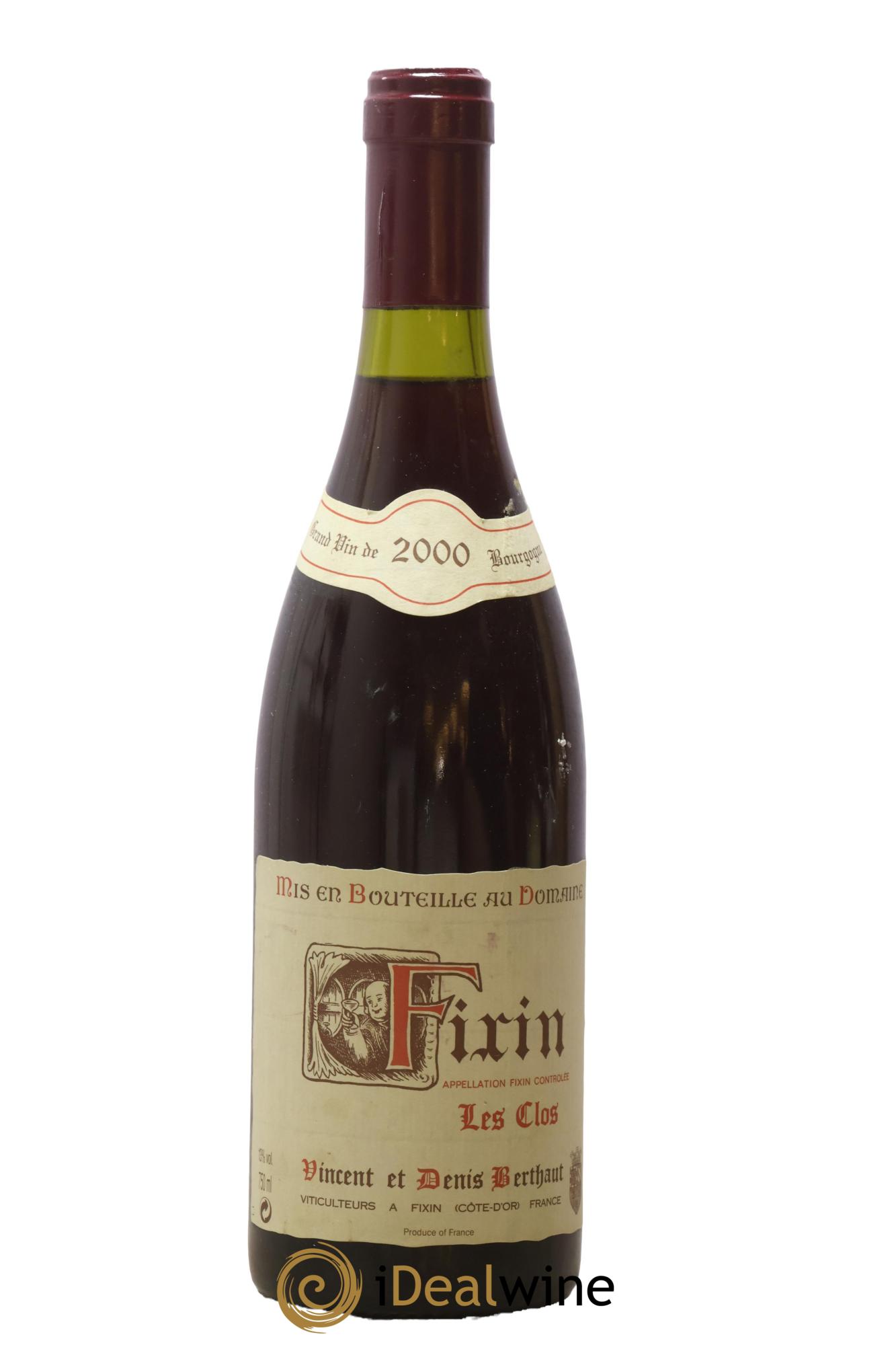 Fixin Les Clos Domaine Vincent et Denis Berthaut 2000 - Lot de 1 bouteille - 0
