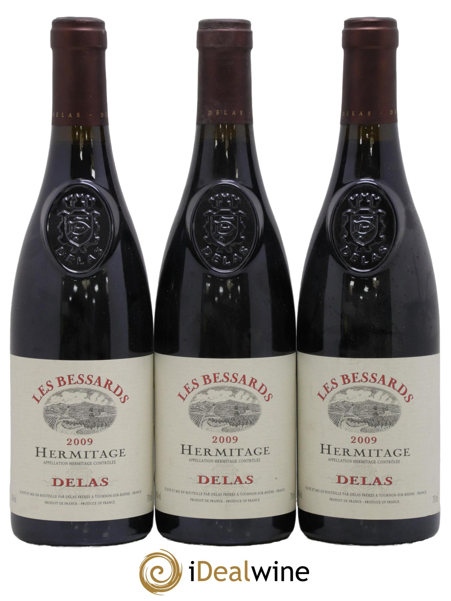 Hermitage Les Bessards Delas Frères 2009 - Lot of 3 bottles - 0