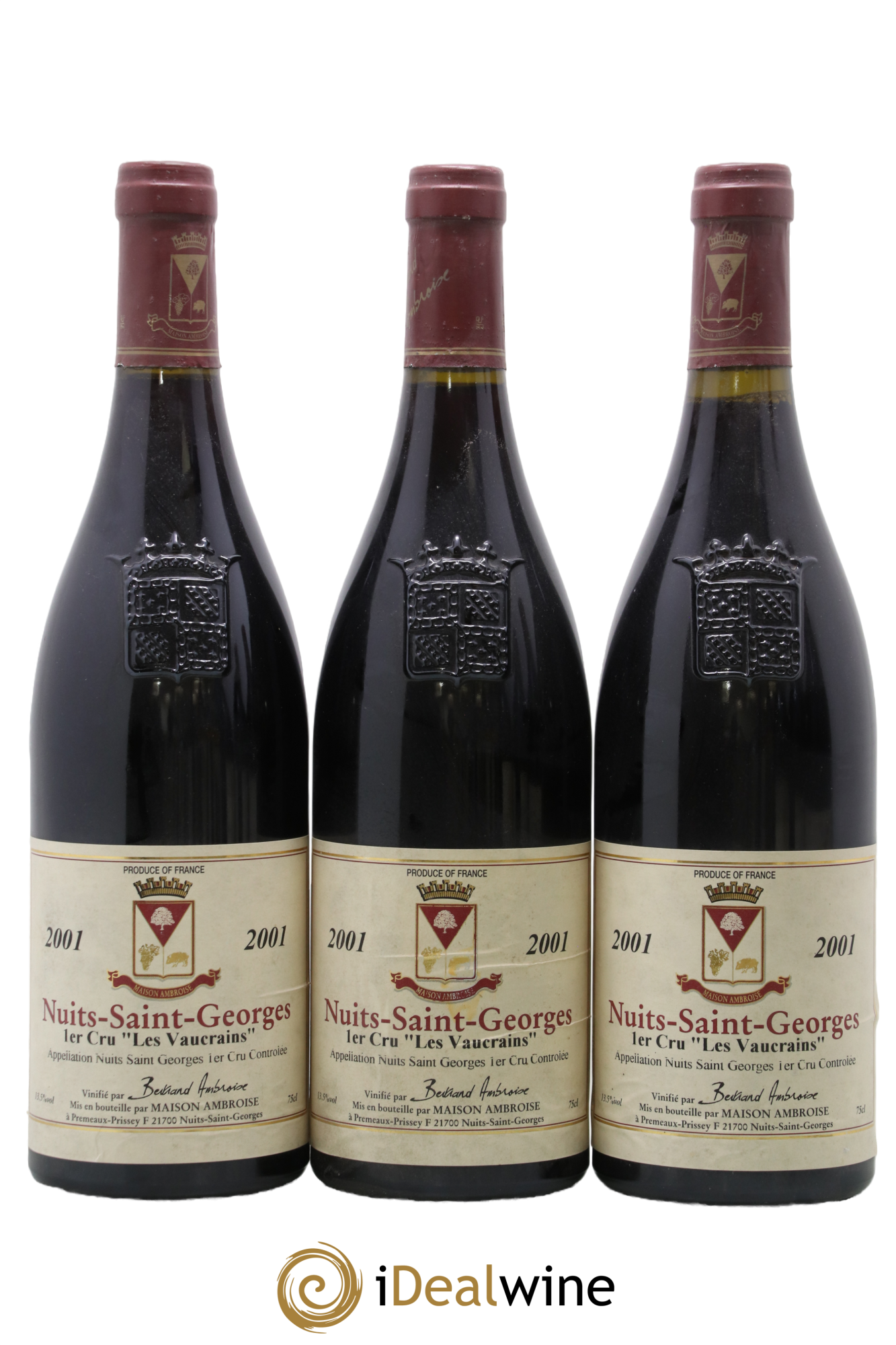 Nuits-Saint-Georges 1er Cru Les Vaucrains Bertrand Ambroise 2001 - Lot de 3 bouteilles - 0