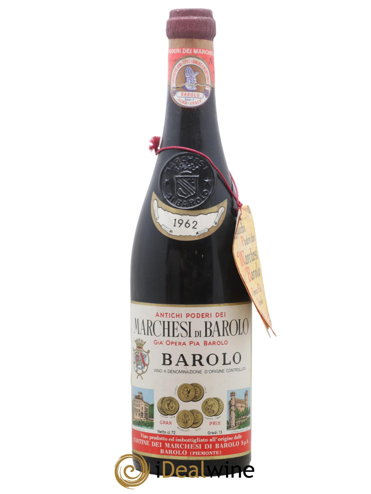 Barolo Marchesi di Barolo 1962 - Lot de 1 bouteille - 0